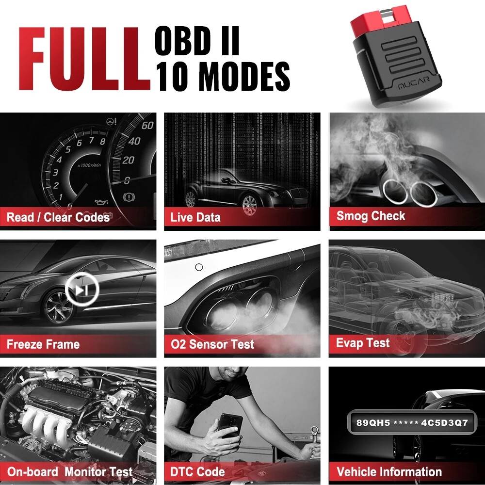 2026 MUCAR BT200 PRO Full System OBD2 EOBD Diagnostic Tool 15 Resets Code Reader