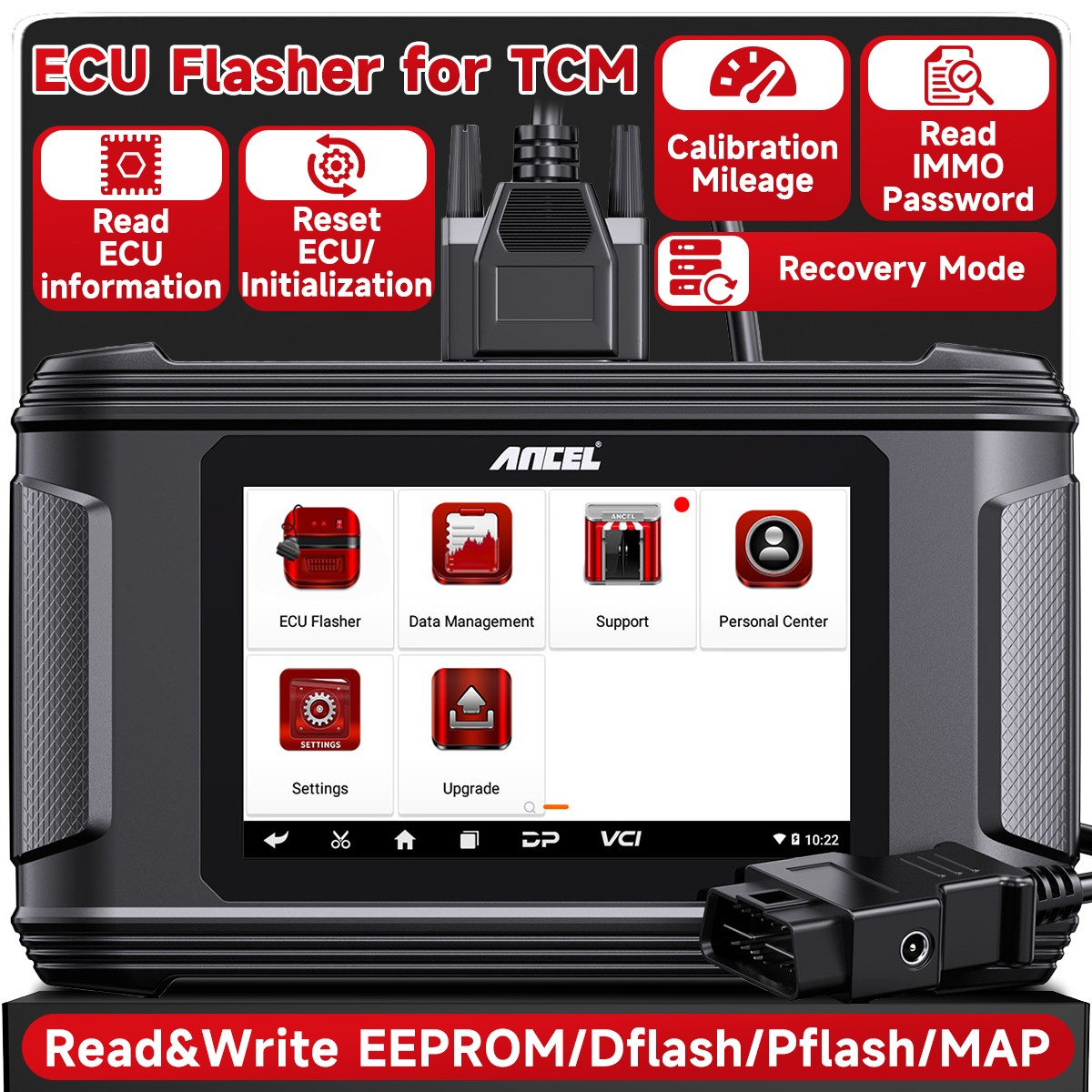 ANCEL EC500 TCM ECU Cloning Read Write EEPROM Read Dflash/Pflash Adjust Mileage