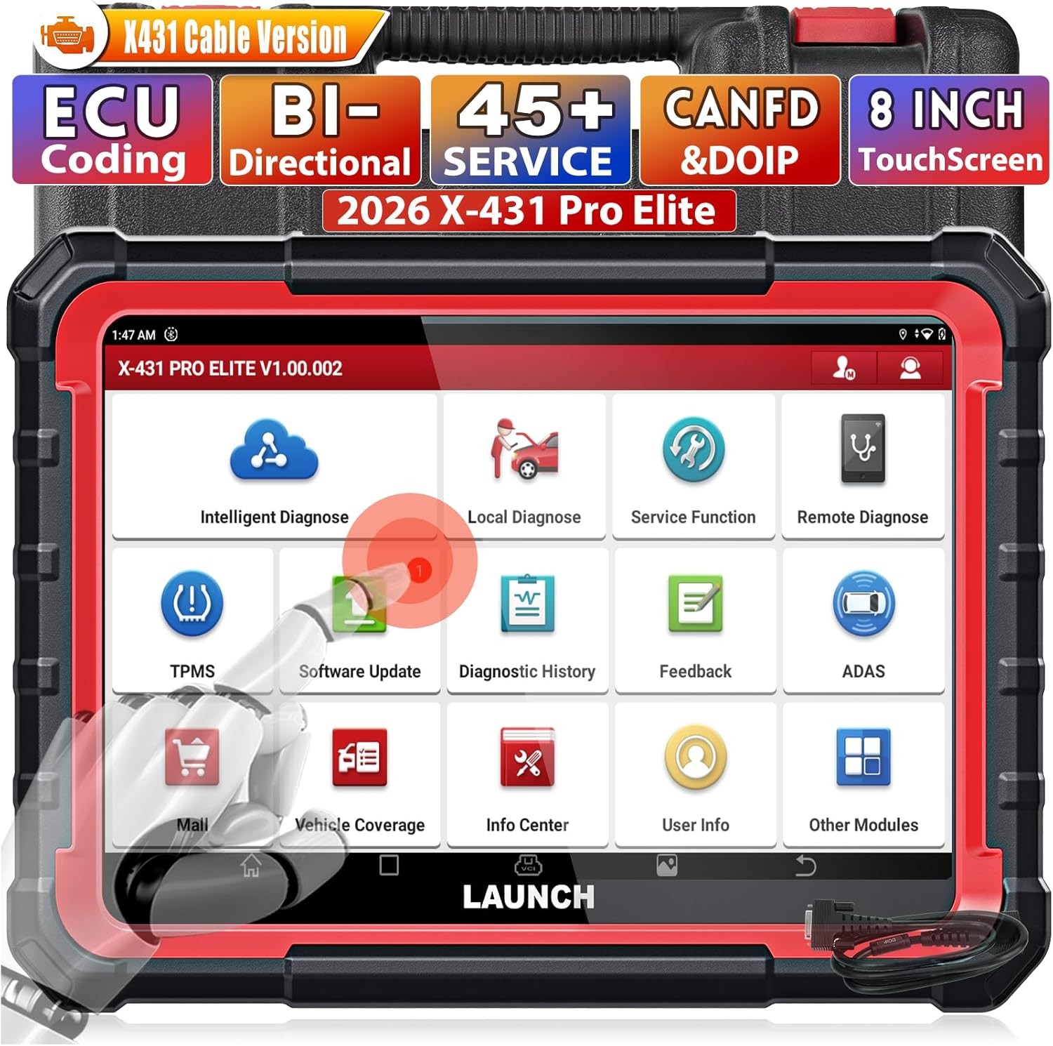 LAUNCH X431 PRO ELITE PRO5 Car OBD2 Scanner Diagnostic Tools ECU Coding