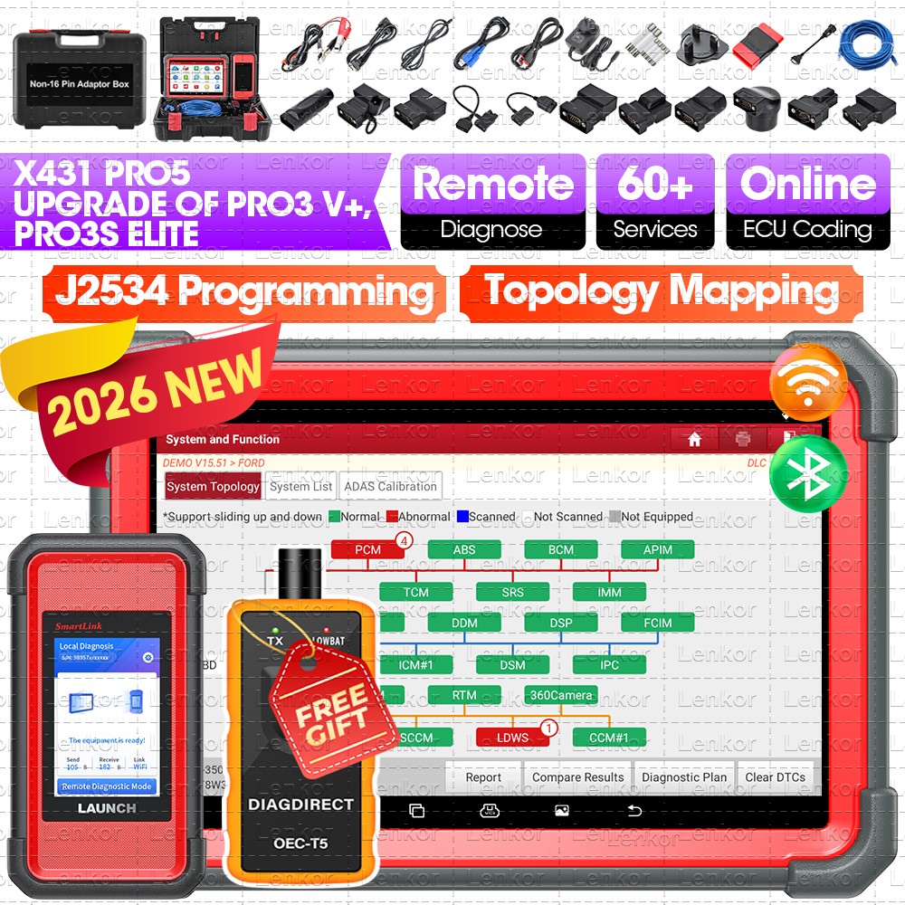 2026 LAUNCH X431 PRO 5 PAD V+ Car Diagnostic Scanner Tool Programming Key Coding