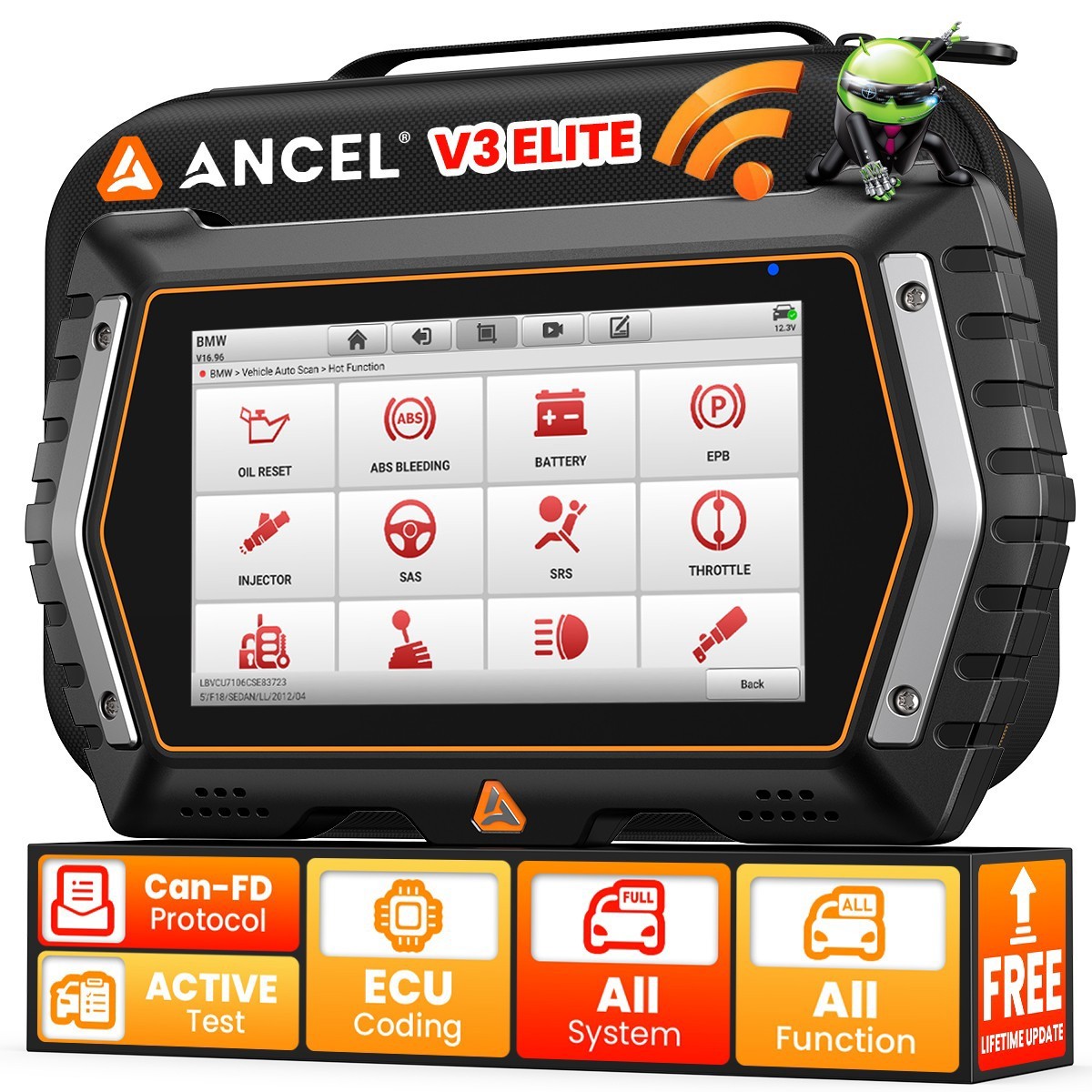 ANCEL V3 Elite For BMW Bidirectional Car OBD2 Diagnostic Scanner ECU Coding TPMS