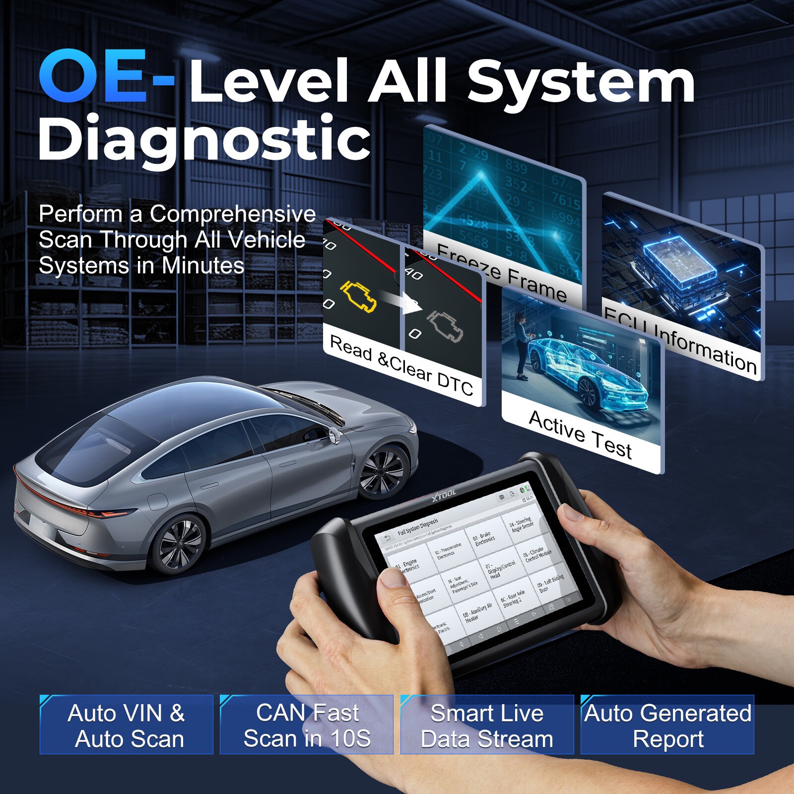 USED XTOOL IP819 V2.0 Bidirectional Scan Tool AI Assisted Car Scanner Diagnostic