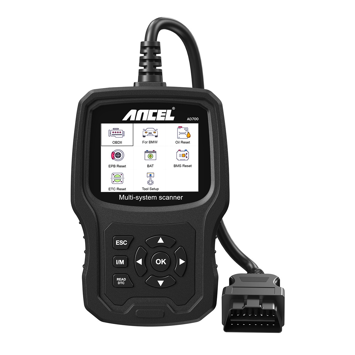 ANCEL AD700 For BMW OBD2 Scanner Battery Registration Full System Diagnosis