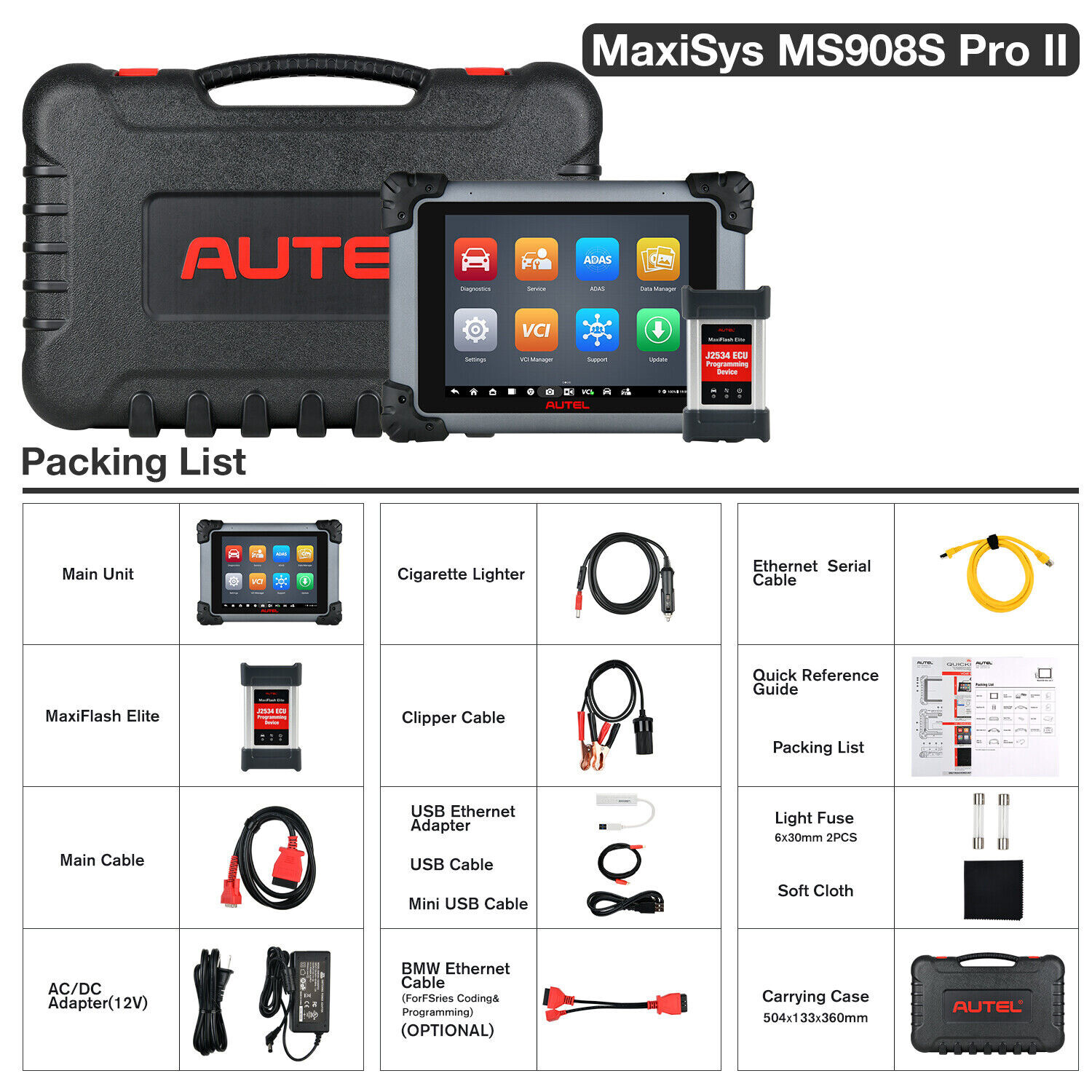 Autel MaxiSys MS908S PRO II Elite ECU Programmer Up from MK908 II MK908 PRO II