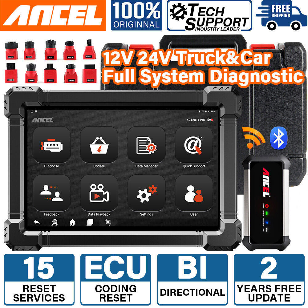 ANCEL X7 HD Truck Diesel OBD Scanner Full System Diagnostic Scan Tool DPF Regen