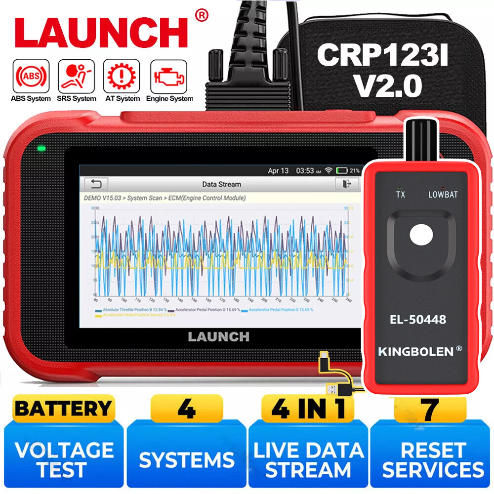 LAUNCH CRP123I CRP123X V2.0 OBD2 Car Diagnostic Tool Engine ABS SRS AT Scanner