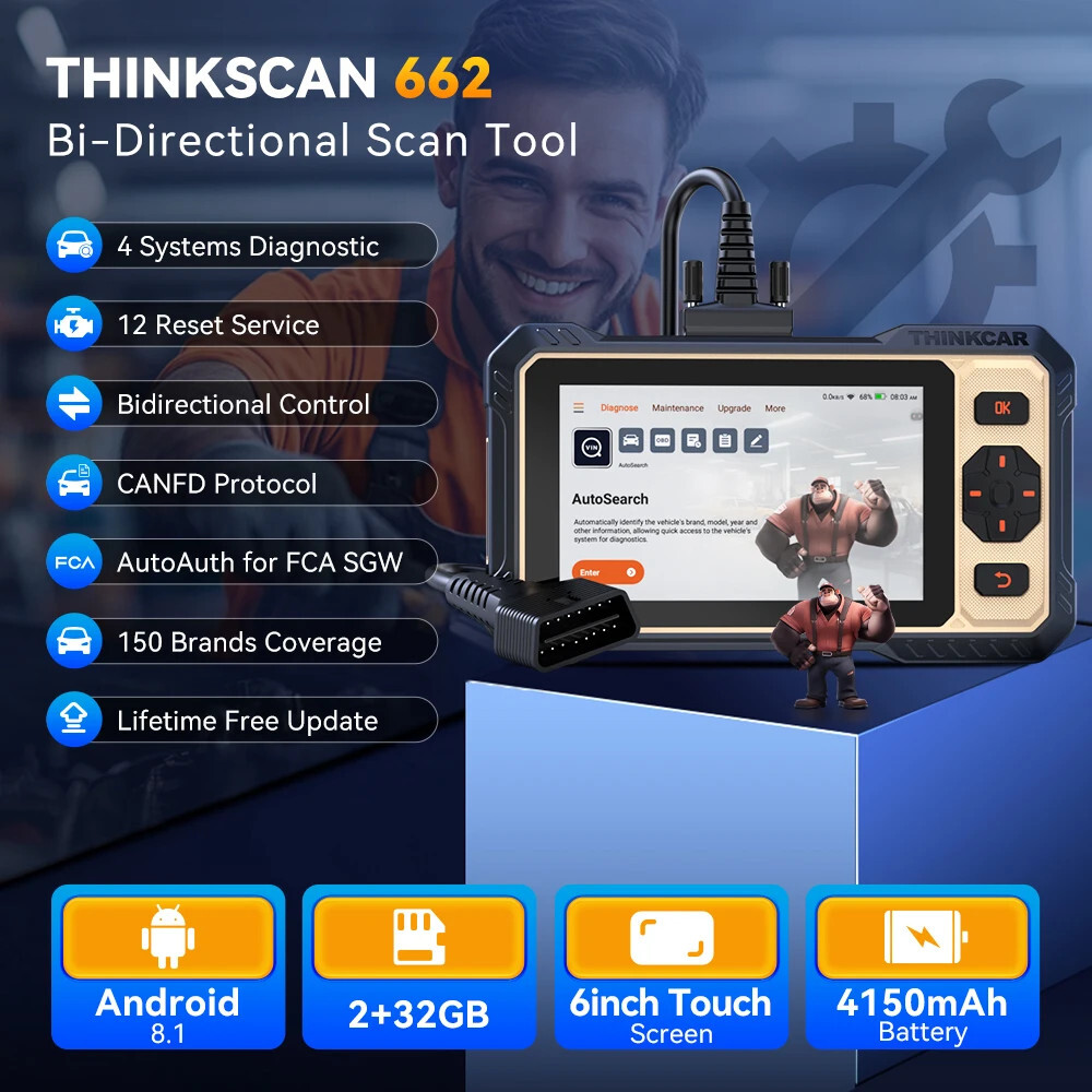 2026 ThinkScan 662 689 OBD2 Car Scanner Engine SRS TPMS EPB Auto Diagnostic Tool