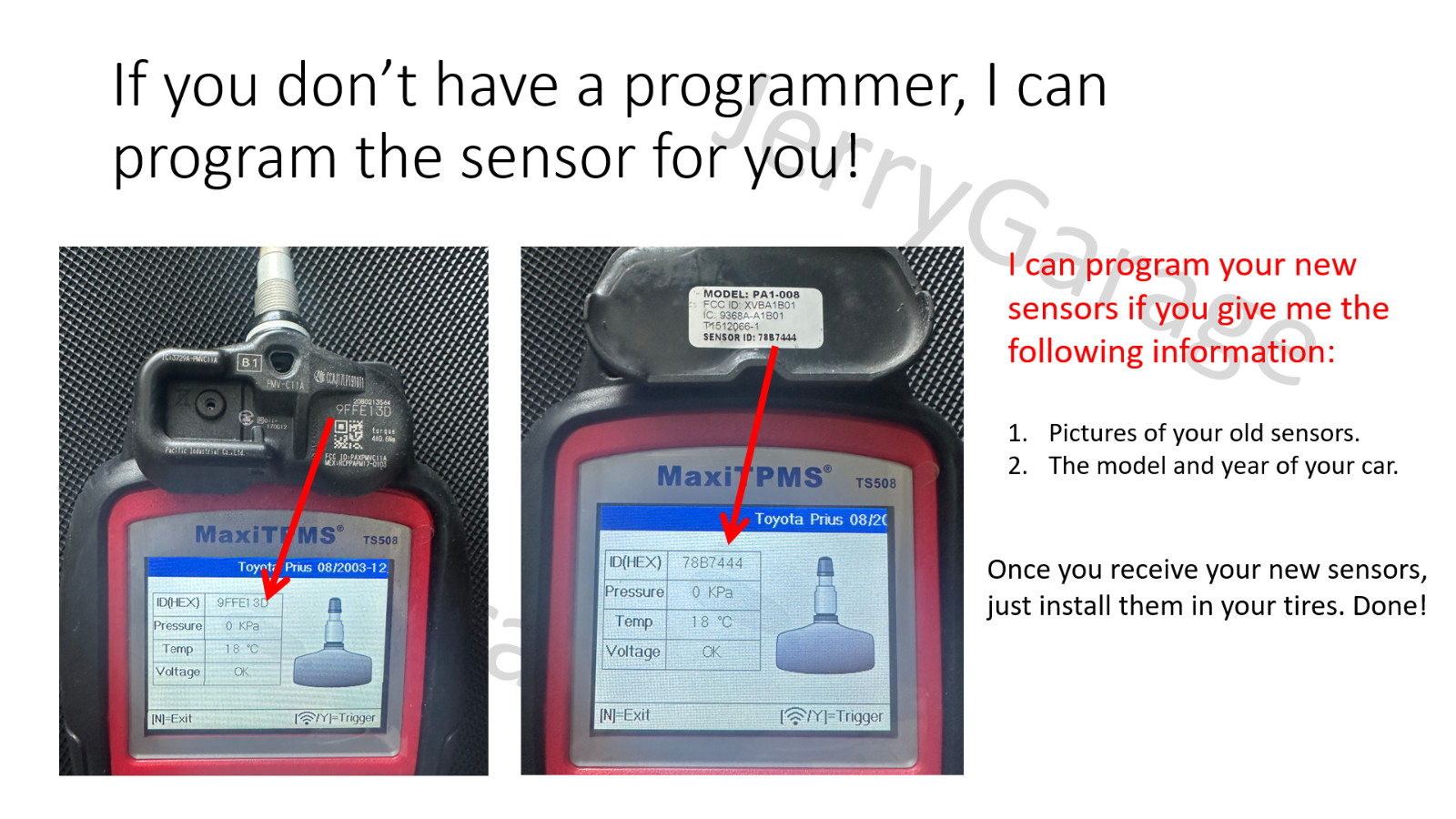 4PCS programmable TPMS MX-Sensor 315MHz & 433MHz for Autel Scanners TS408 TS508