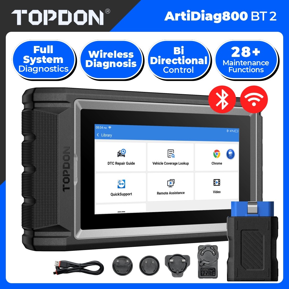 TOPDON AD800BT 2 Auto Scanner Car Diagnostic Tool OBD2 Code Reader SRS ABS 32GB