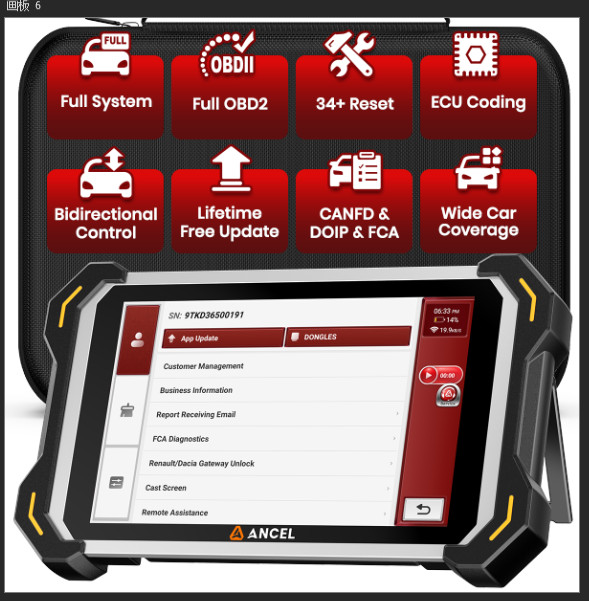 Universal Car Bidirectional Diagnostic Scanner Key Programming ECU Coding BMS