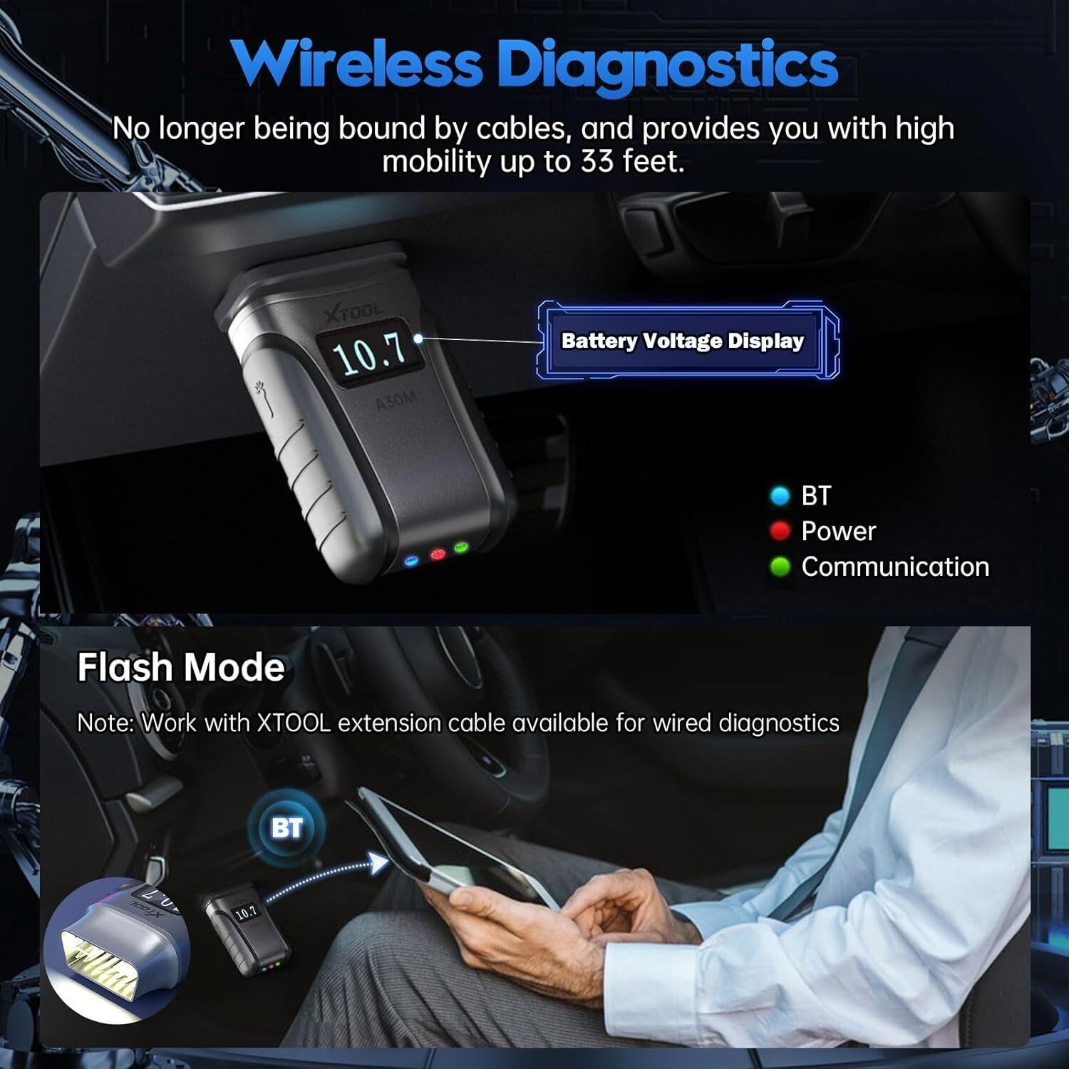 XTOOL A30M BiDirectional Scanner OBD2 Diagnostic Tool All System Car Code Reader