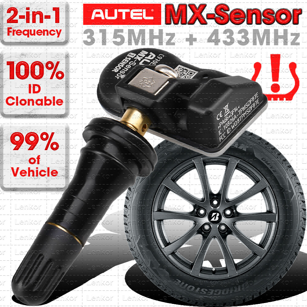 Autel TPMS MX1-Sensor 315MHz & 433MHz 2in1 Auto Tire Pressure Sensor Rubber Stem