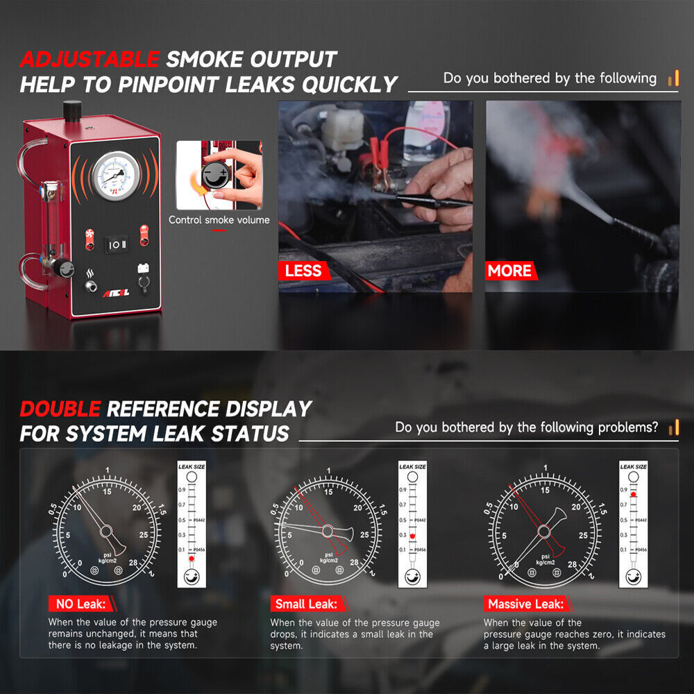 ANCEL S300 Smoke Machine Automotive EVAP Leak Detector Tester Built-in Air Pump