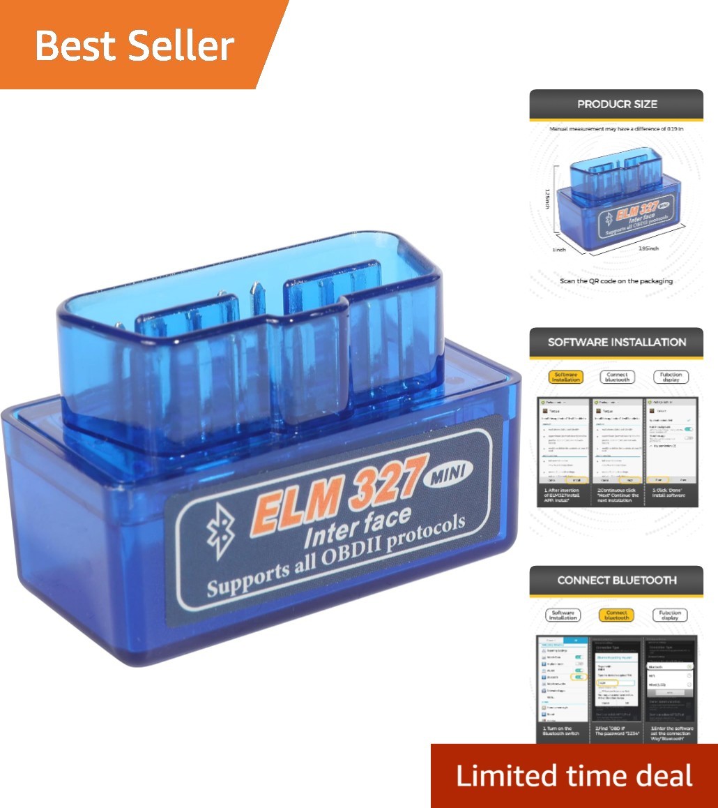 Bluetooth OBD2 Scanner – Car Diagnostic Tool for Android & Windows, Compact Size