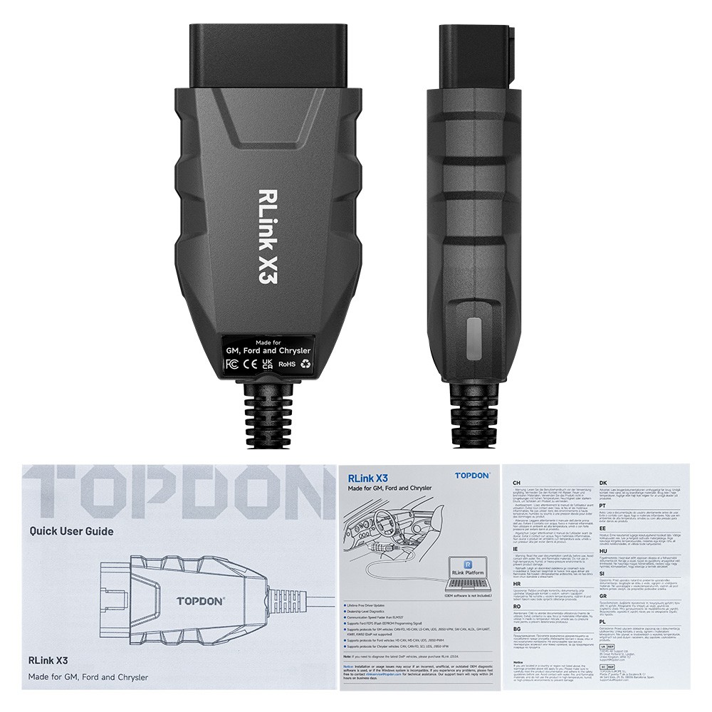 TOPDON RLink X3 Reprogramming Tool for GM High-Speed J2534 Pass-Thru Programmer