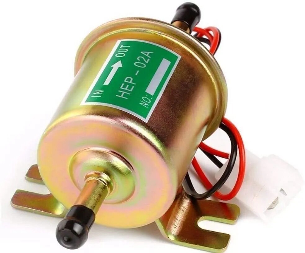 Electric Fuel Pump Inline Low Pressure 12V HEP-02A Universal 4-7 PSI Gas Diesel