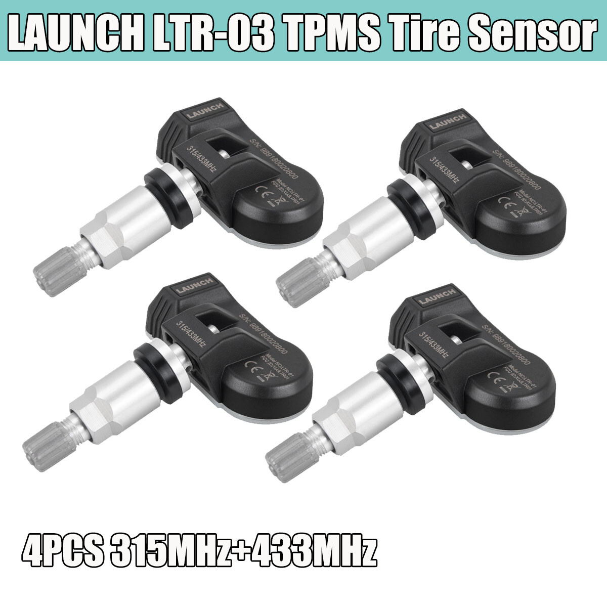 LAUNCH LTR-03 Universal Tire Pressure Sensor Car TPMS Programmable 315MHz+433MHz