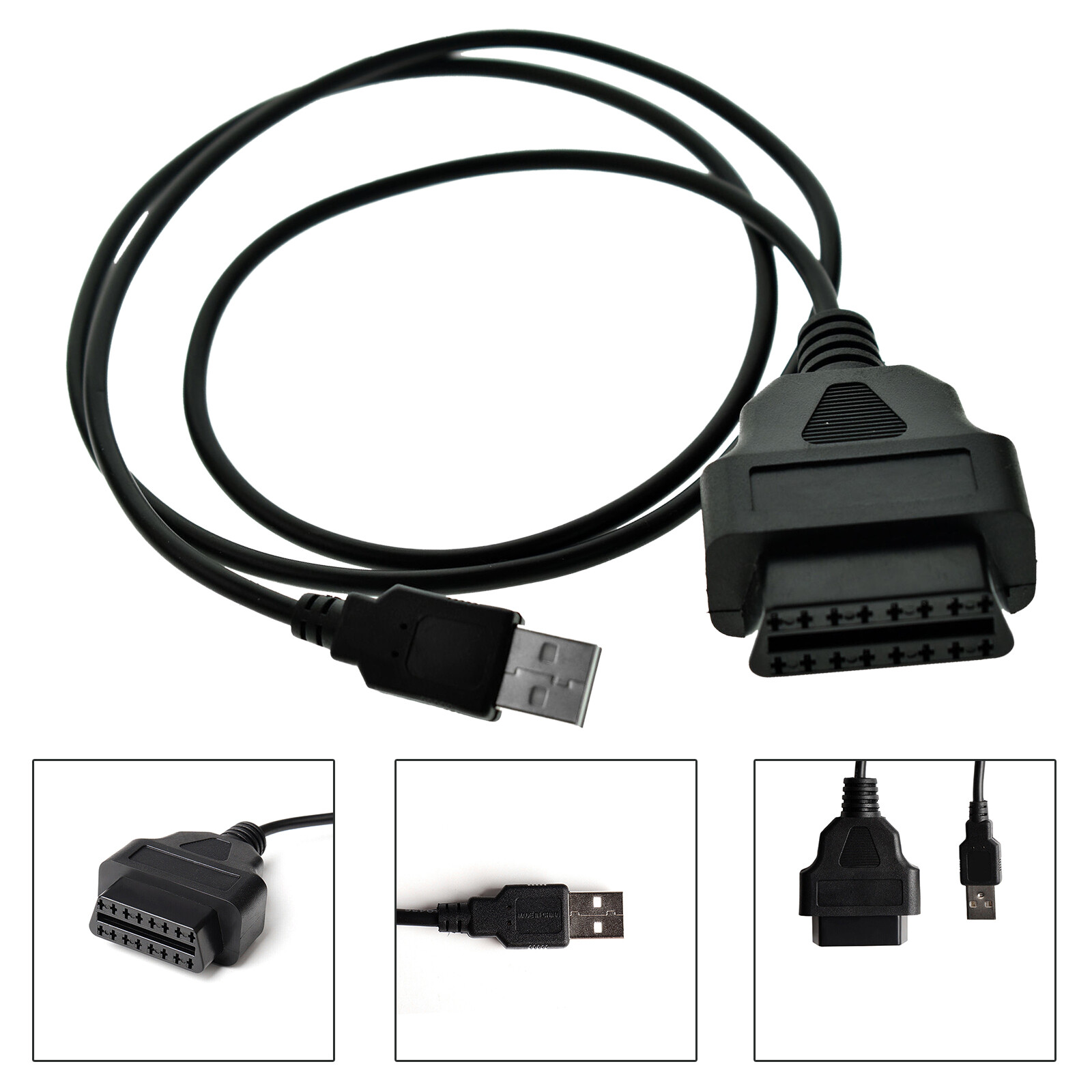 1PC 16Pin OBD2 To USB Port Charger Adapter Cable Connector Diagnostic Tool