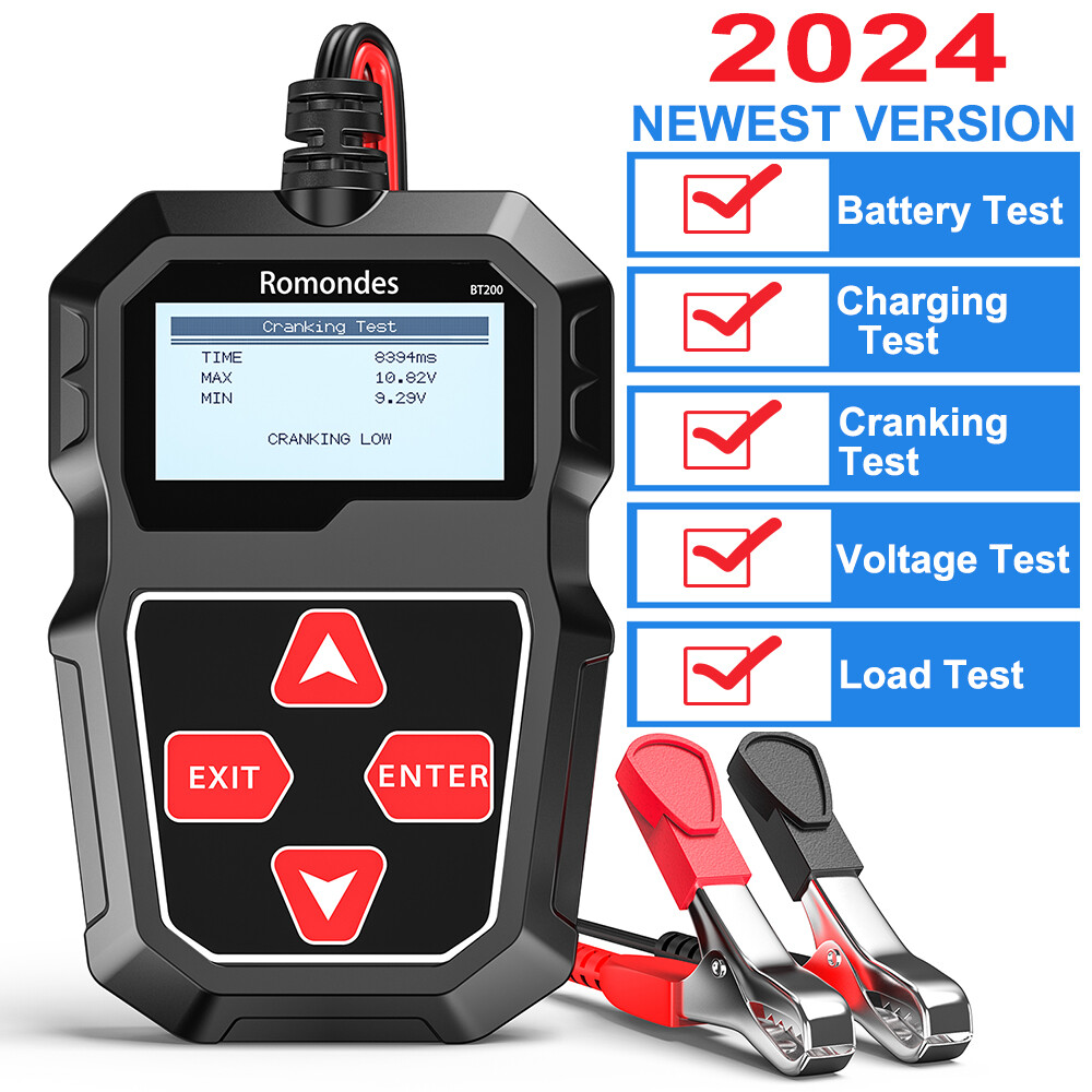 Romondes BT200 Car Battery Analyzer 12V 100-2000 CCA Battery Charging Tester