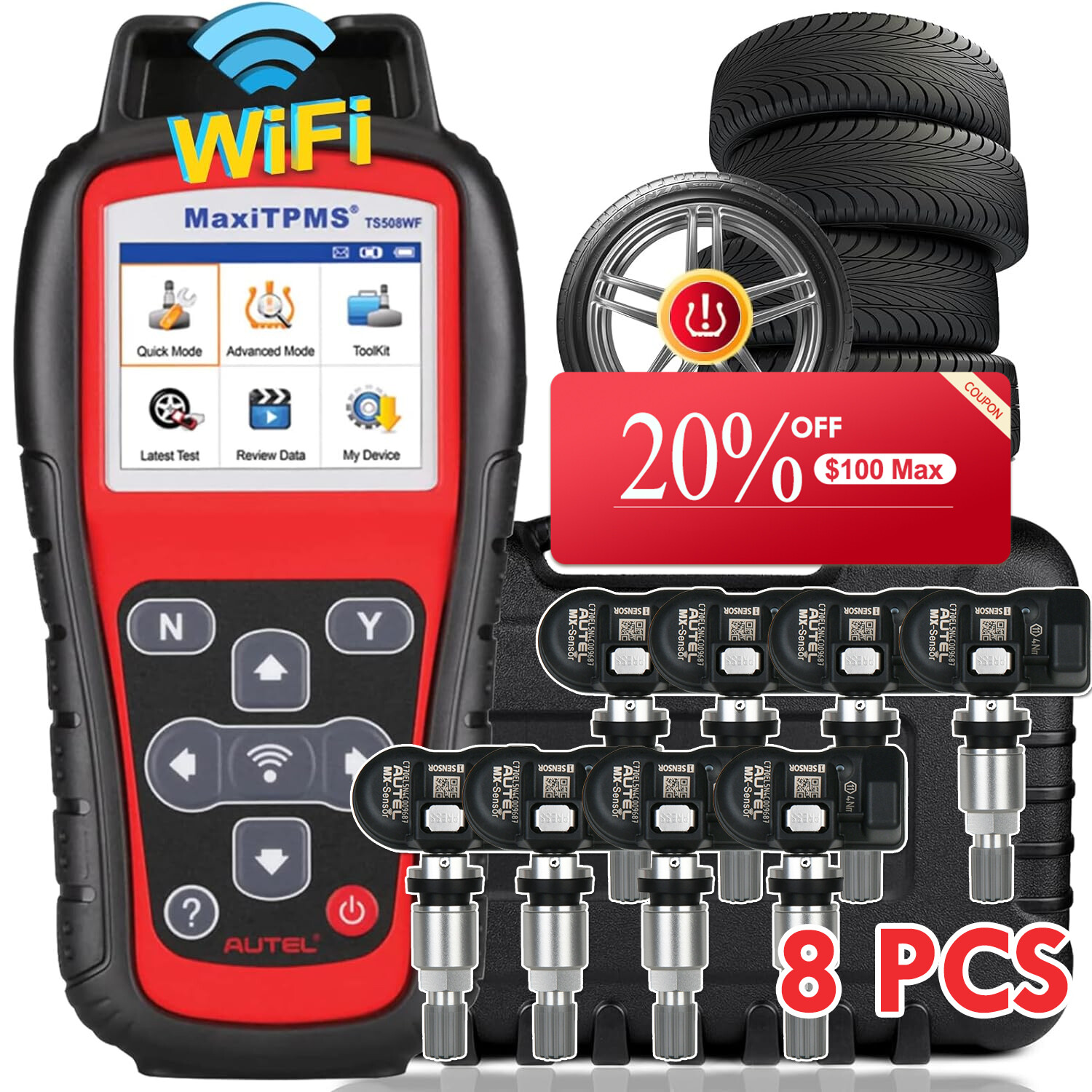 Autel MaxiTPMS TS508WF TPMS Relearn Tool – 2023 Newest WiFi Ver. of TS508 TS601