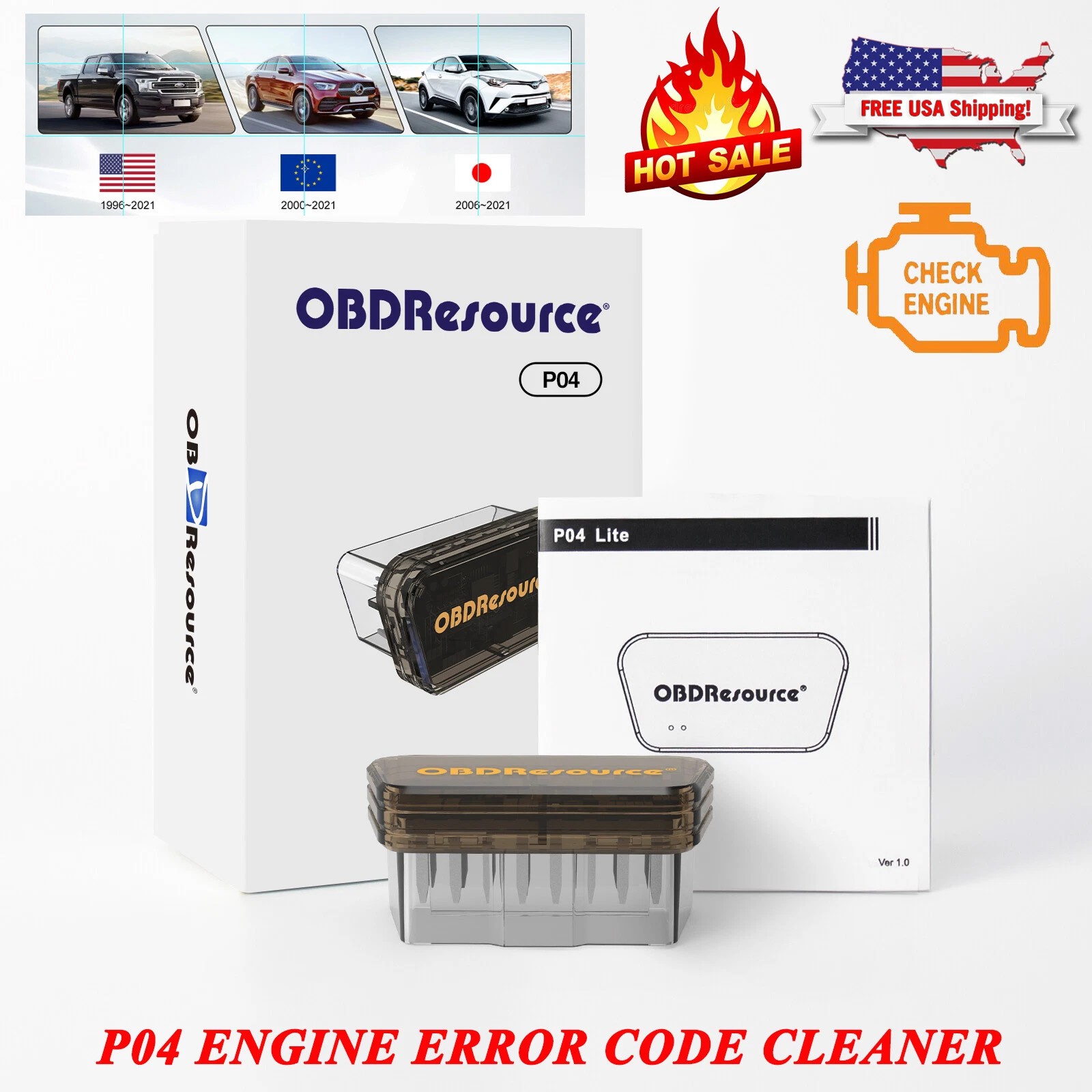 Car OBD2 Erase Code Clear DTC Cleaner Engine Light Turn Off Diagnostic Scanner