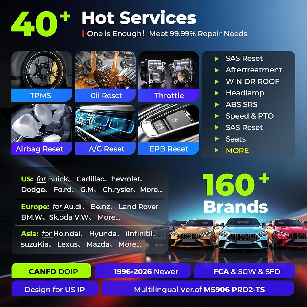 2026 Autel MaxiCom MK906 PRO2-TS ECU Coding with TPMS Programming BLE Sensors