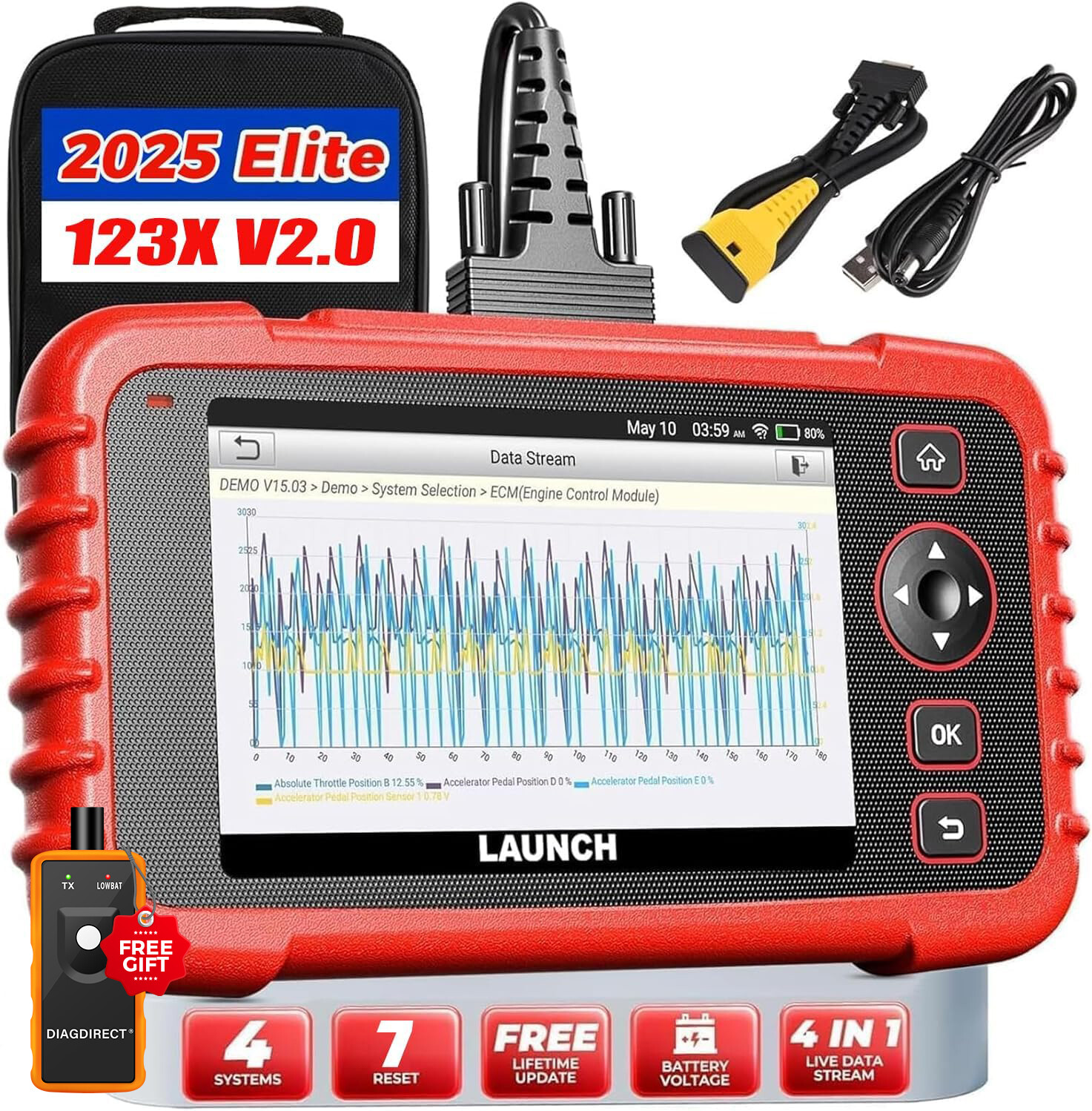2025 LAUNCH CRP123X CRP123E V2.0 OBD2 Scanner Diagnostic Engine ABS SRS Reader