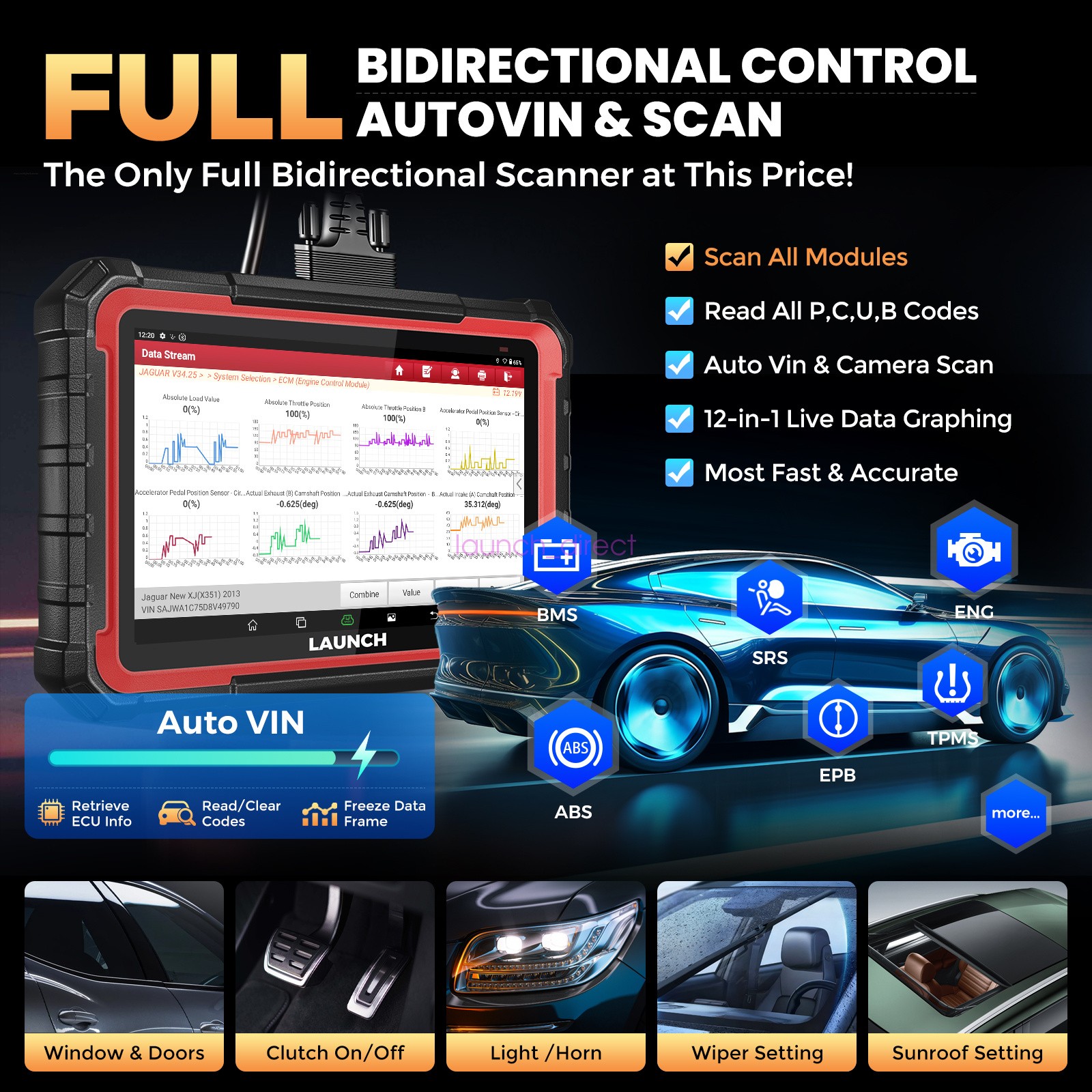 2025 LAUNCH X431 Pro Elite V+ PRO5 Bidirectional Car Diagnostic Scanner Coding
