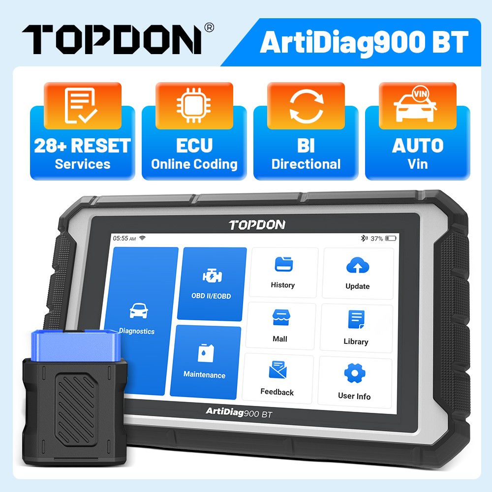 TOPDON AD900BT Auto Diagnostic Tool 28+ Reset Services ABS Bleeding DPF Injector