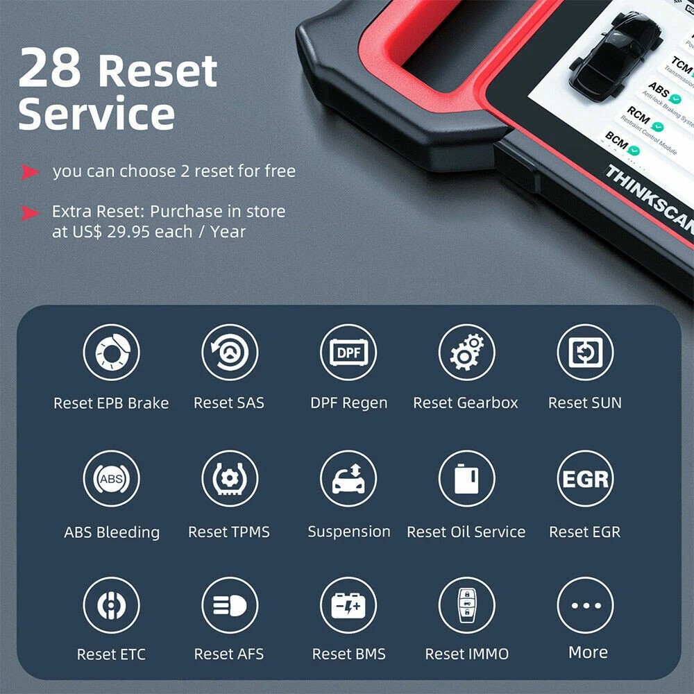 THINKCAR OBD2 Scanner Check Engine ABS SRS System Oil Reset EPB SAS Diagnosis