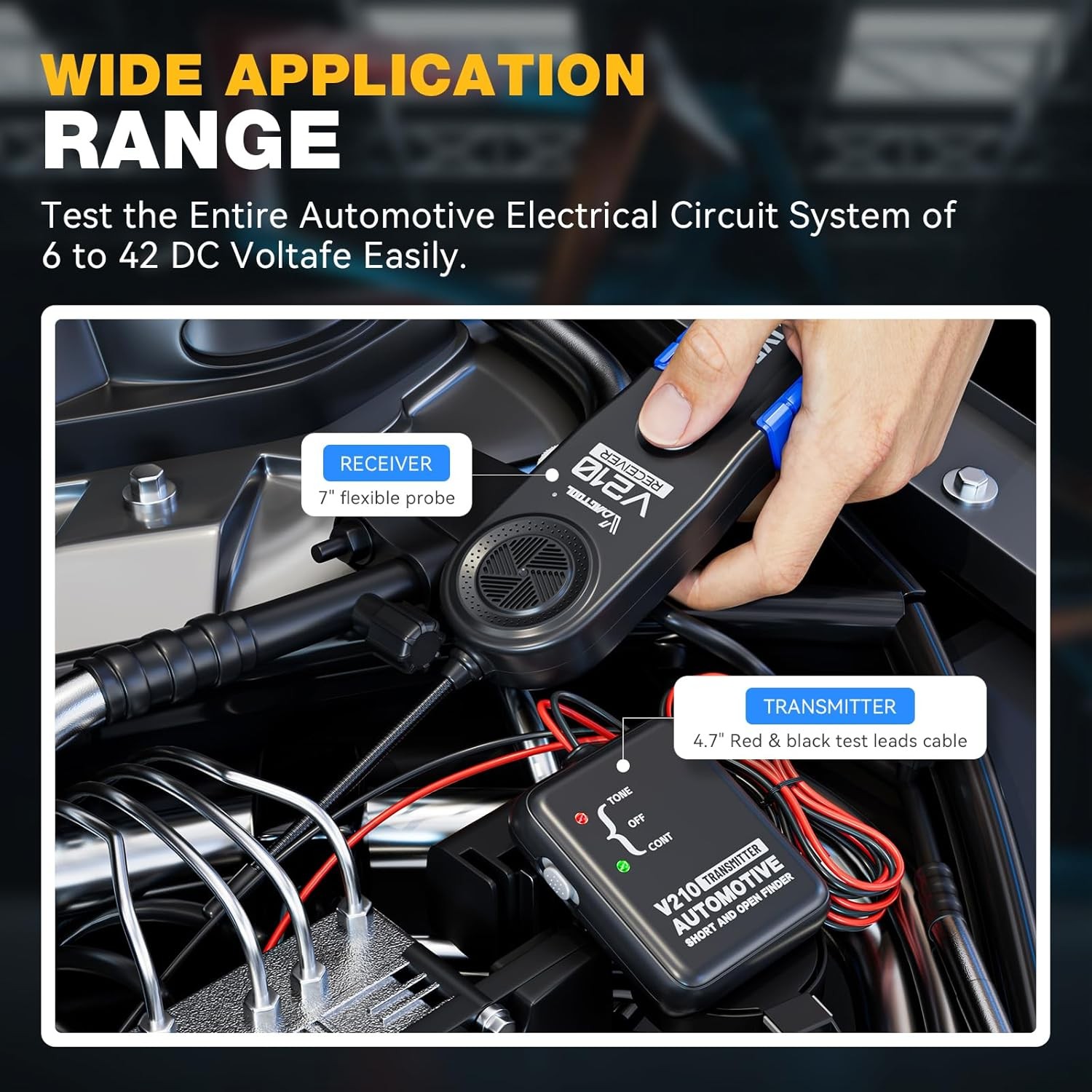 VDIAGTOOL V210 Automotive 6-42V Short Open Finder Circuit Tester Tracker Tool