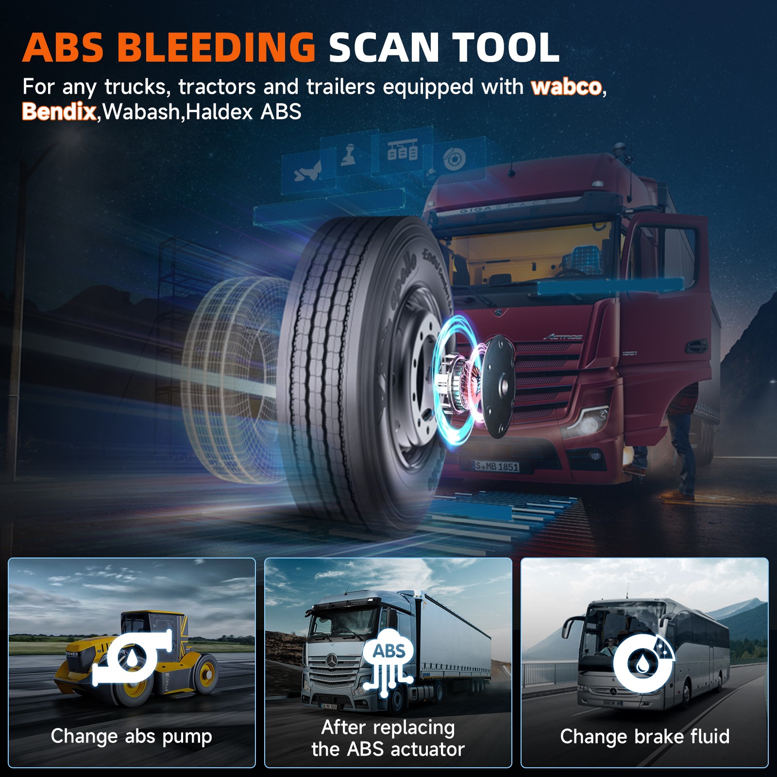 FCAR F507 Car Diesel Heavy Duty Truck Diagnostic Scanner ABS for Wabco Allison