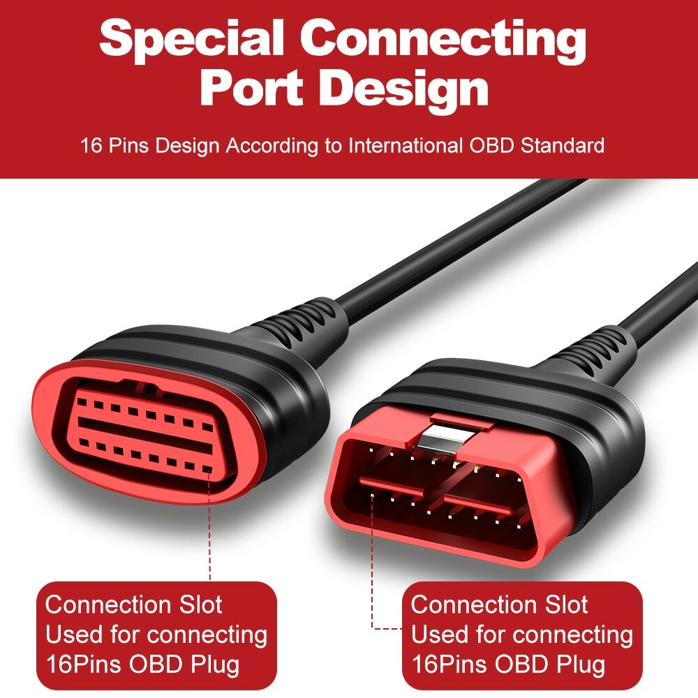 Thinkcar 16 Pin OBD2 Cable Male To Female OBD2 Tool Automotive Adapter US