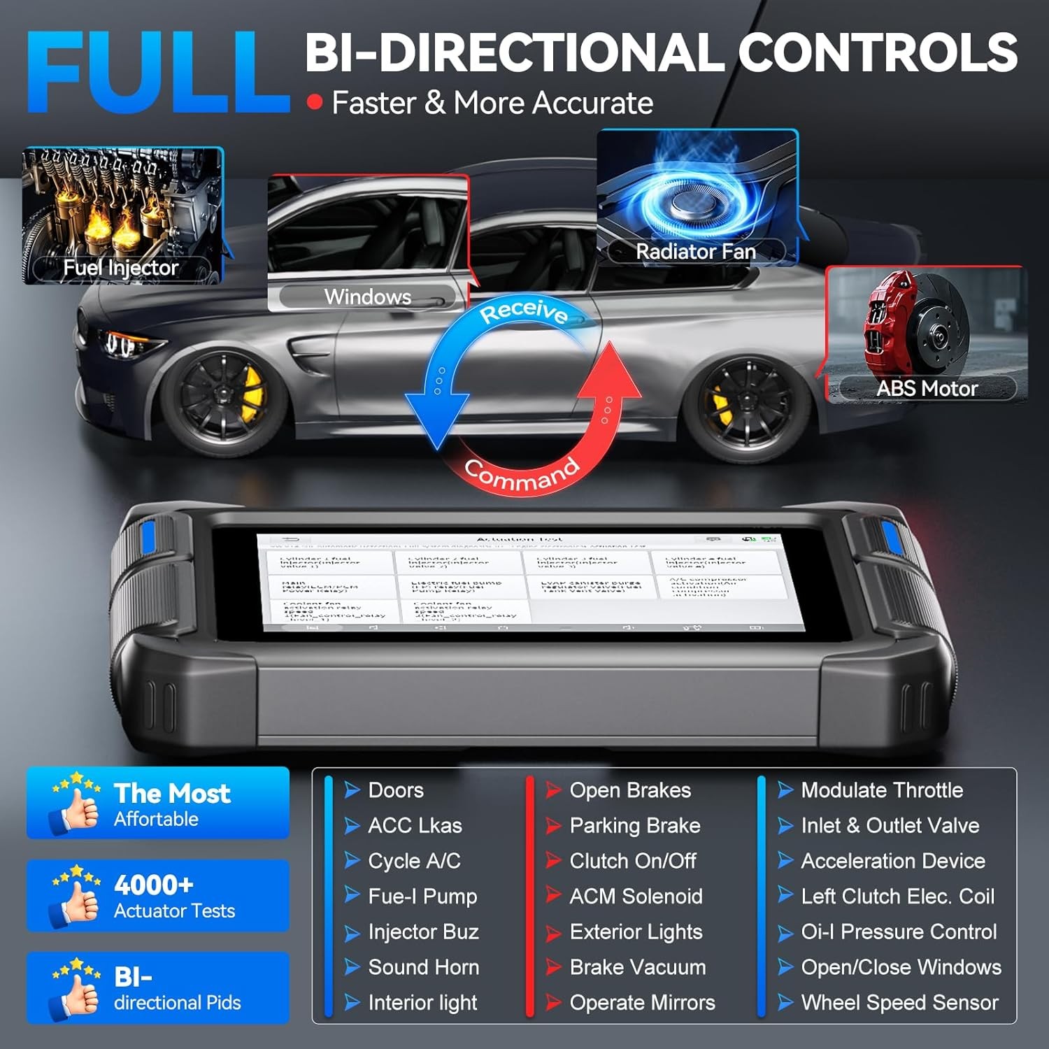 VD70 Lite OBD2 Scanner Full System Diagnostic Tool Bidirectional Key Programmer