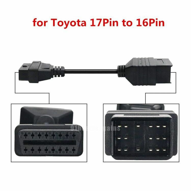 For TOYOTA 17Pin OBD1 to 16Pin OBD2 Diagnostic Scanner Cable Convertor Adapter