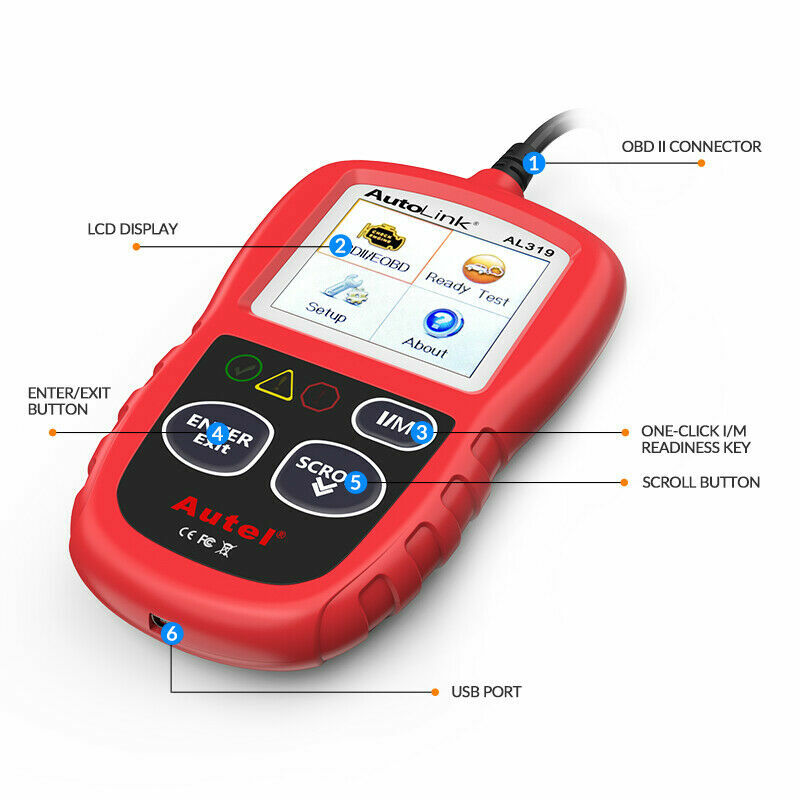 2026 Autel Autolink AL319 Car OBD2 Scanner Code Reader Engine Fault Code Reader