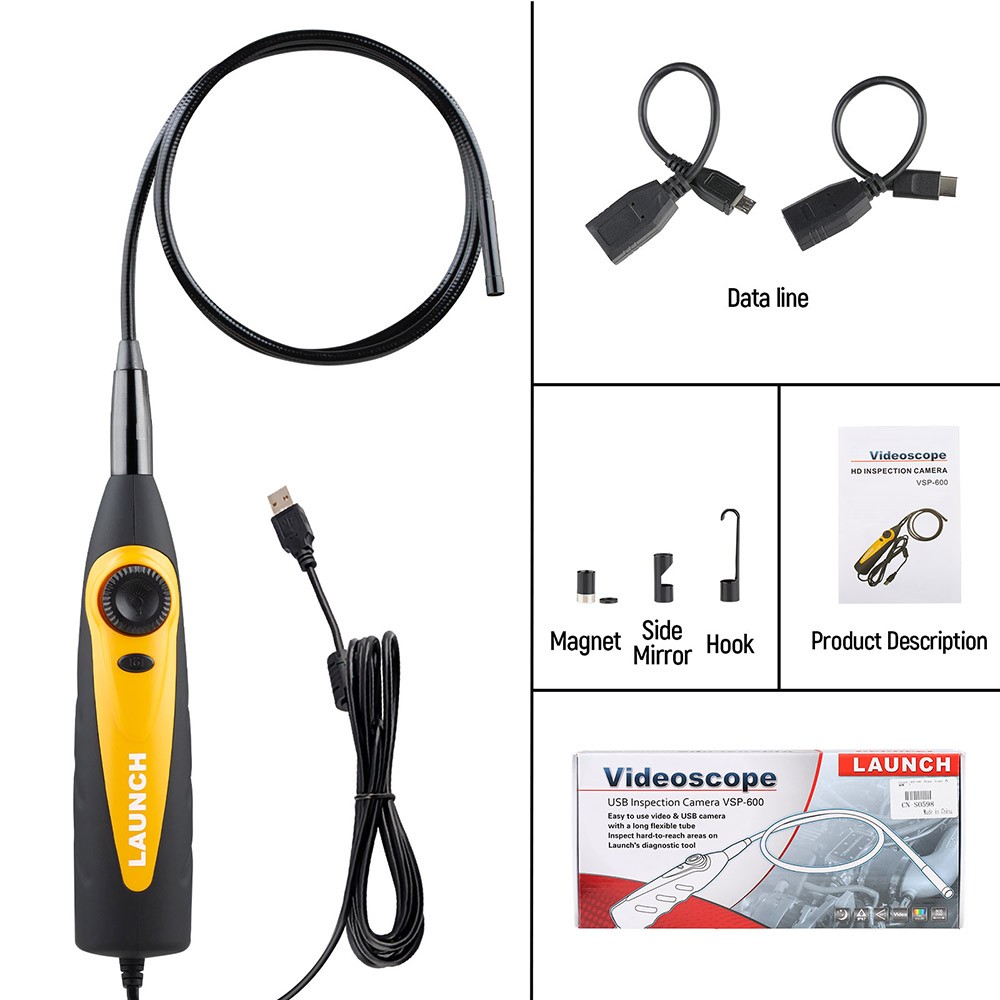 2026 LAUNCH X431 VSP-600 Inspection Camera 5.5 mm USB LED Illumination Endoscope