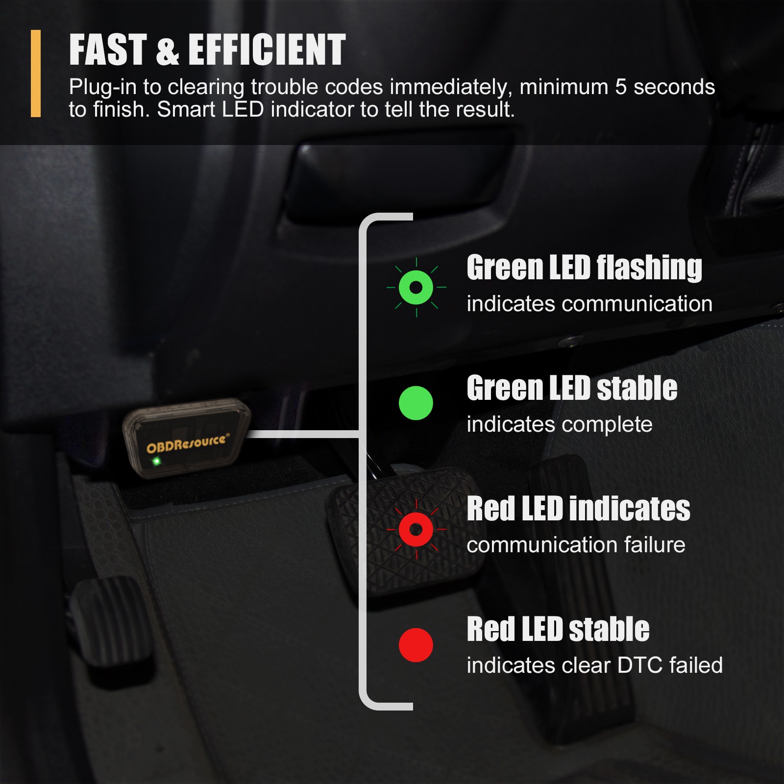 Car OBD2 Automatic Erase Code DTC Cleaner Check Engine Light Turn-off Portable