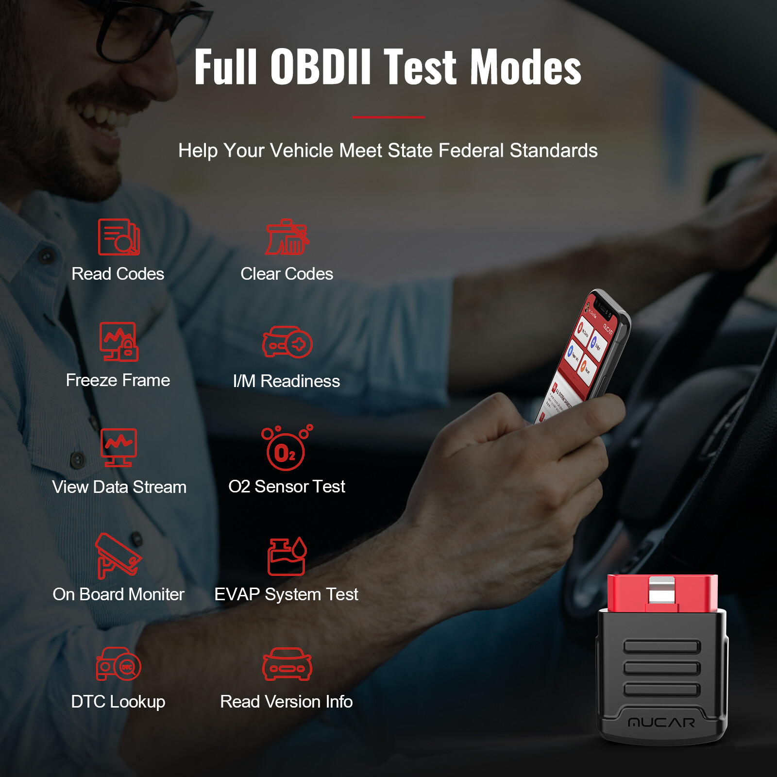 MUCAR BT200 Pro All System Bluetooth OBD2 Scanner Diagnostic Tool+Extension cord