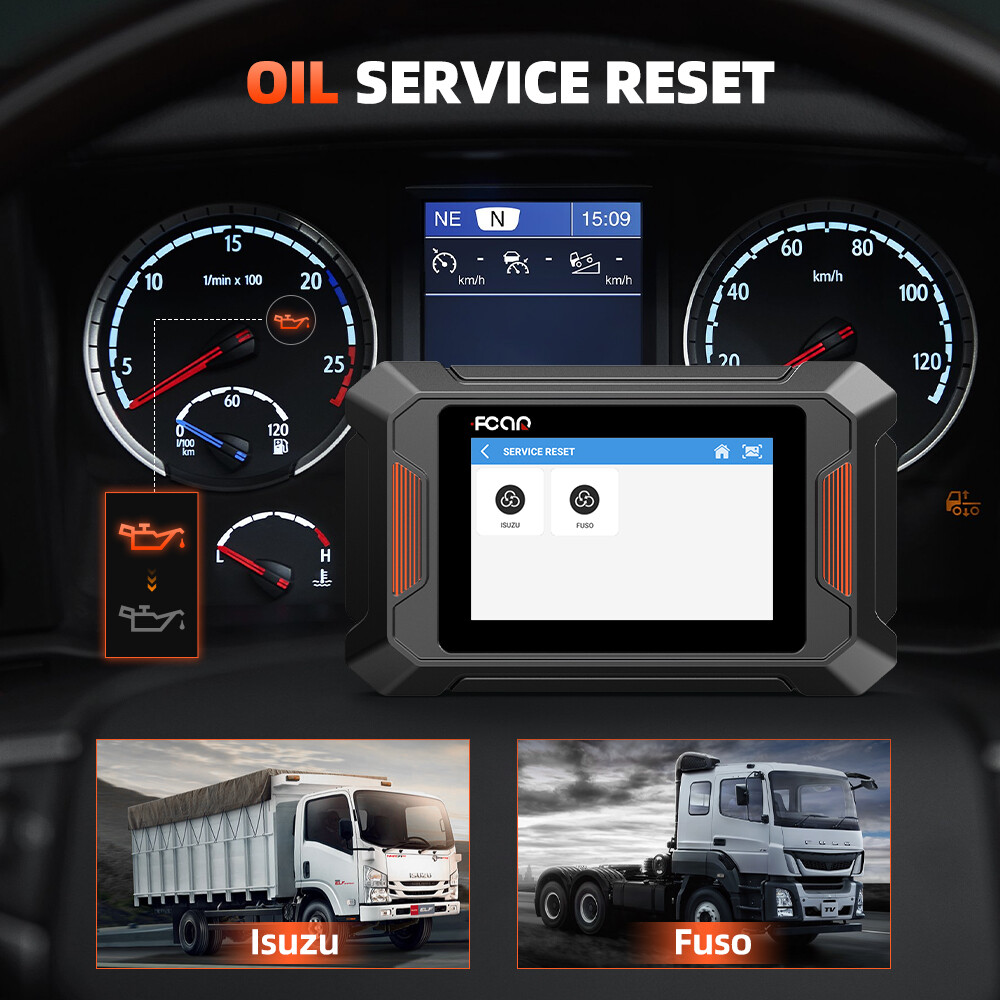 F802 Heavy Duty Diesel Truck Scanner All System Diagnostic DPF Regen Oil Reset