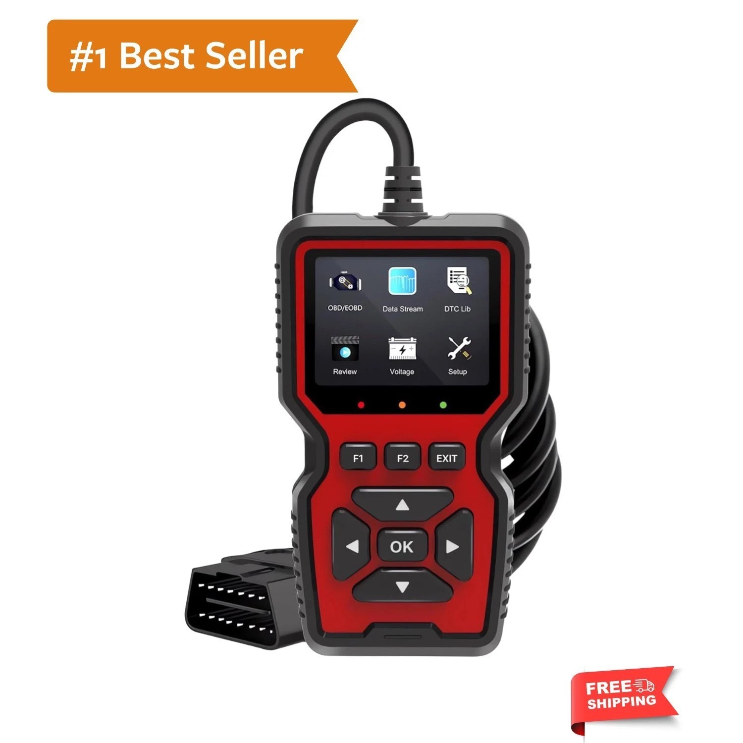 Scanner Diagnostic Tool, Code Reader OBD II Scanner with Reset & Live Data, P…