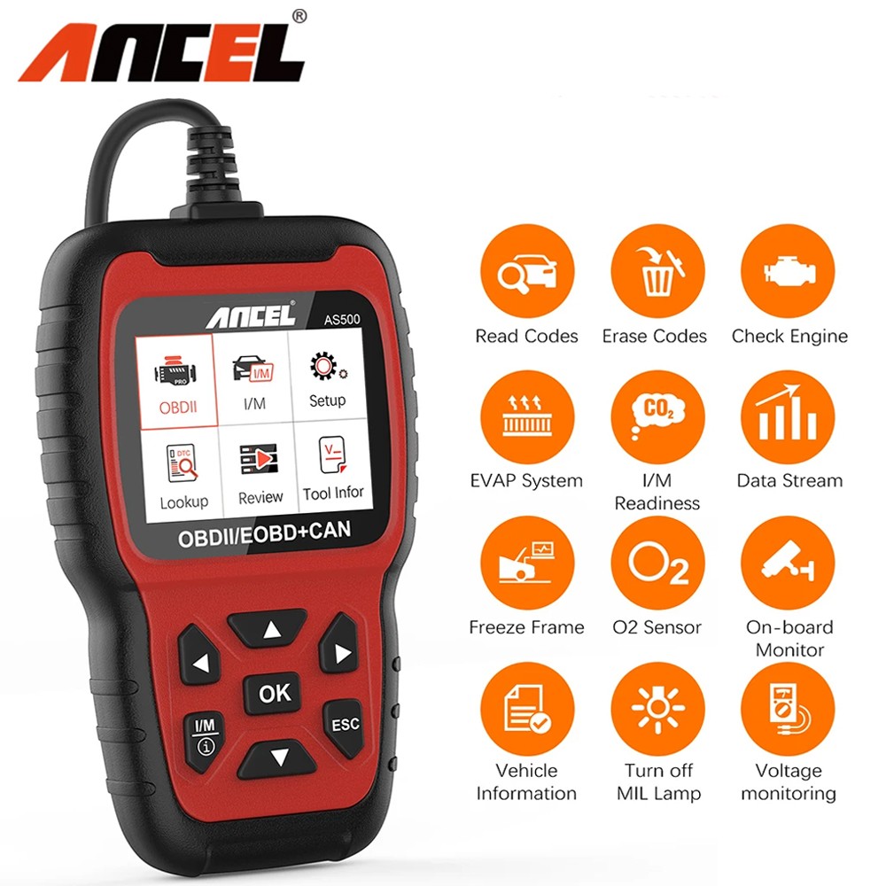 ANCEL AS500 OBD2 Scanner Code Reader Diagnostic Tool Clear Engine Check Light