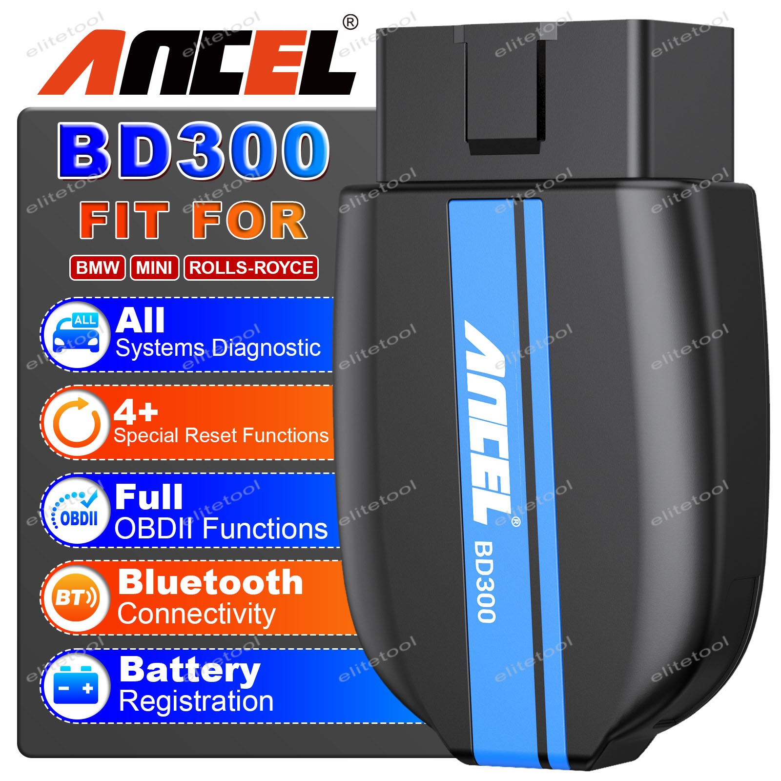 ANCEL BD300 OBD2 Scanner Bluetooth for BMW Full System Code Reader Diagnostic