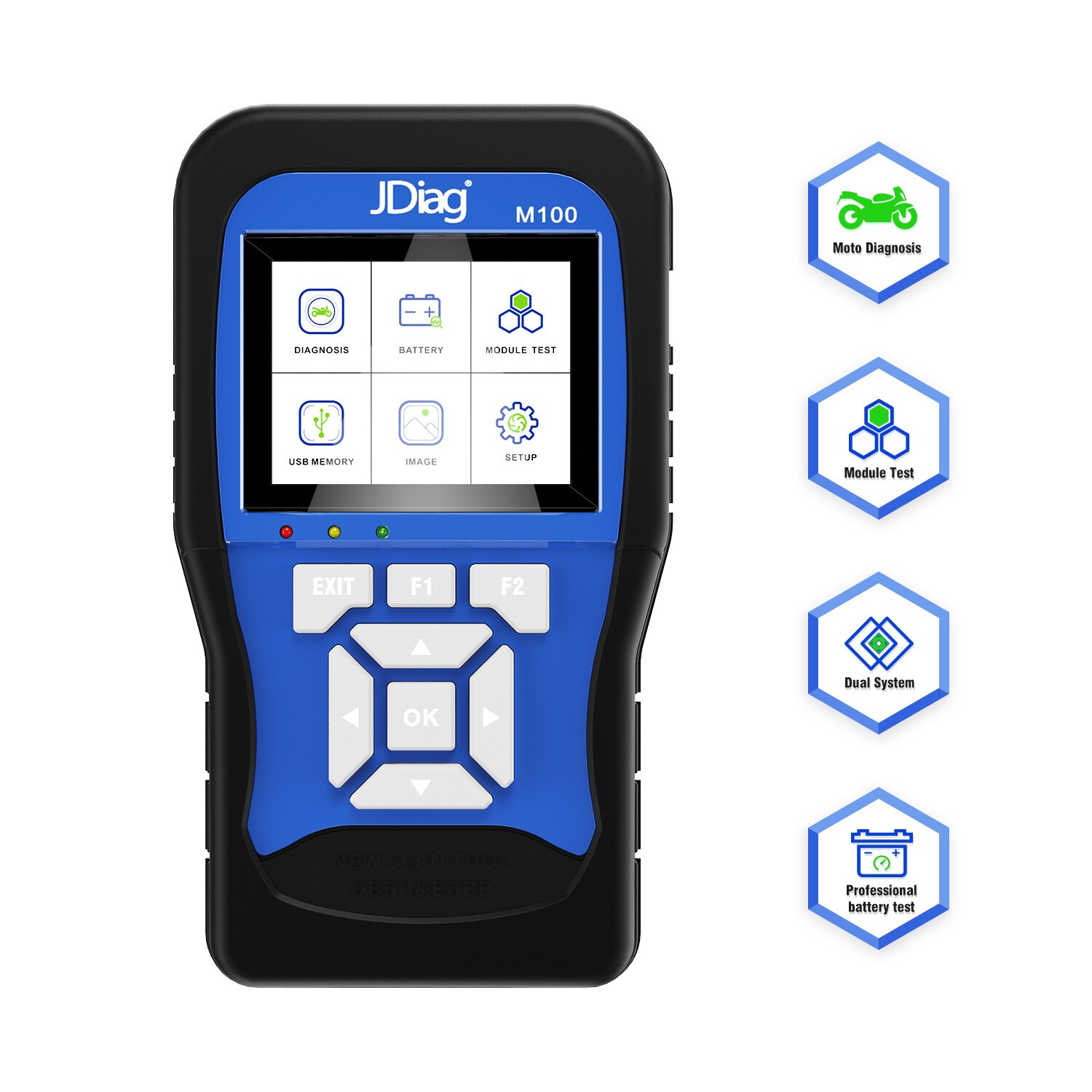 Original TopDiag M100 Professional Motorcycle Diagnostic Tool Battery Tester