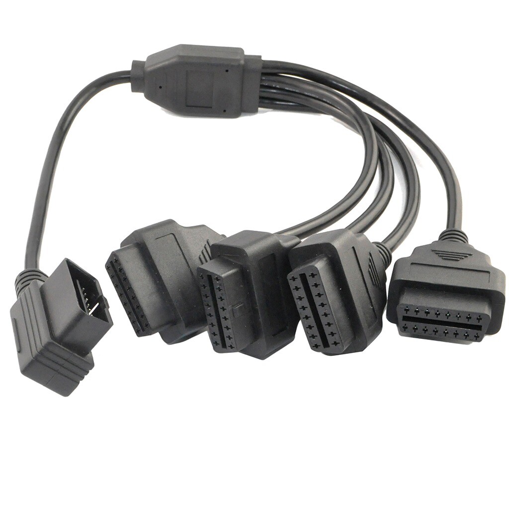50cm OBD 2 II 16 Pin Right Ange Y J1962 1 to 4 Splitter Extension Cable Adapter