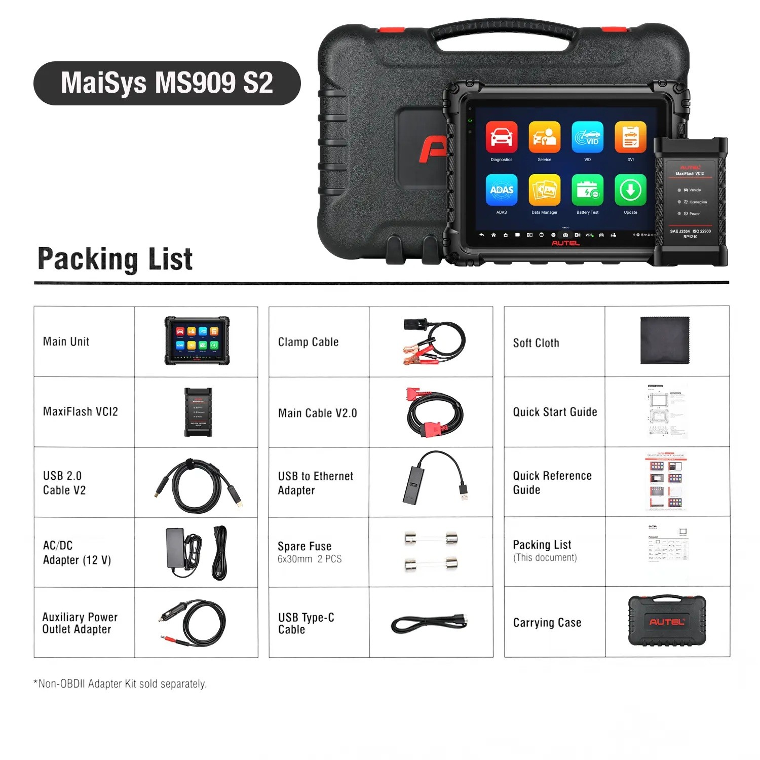 Autel MaxiSys MS909 S2 VCI2 ECU Programmer Topology 3.0 AI-powered as Ultra S2