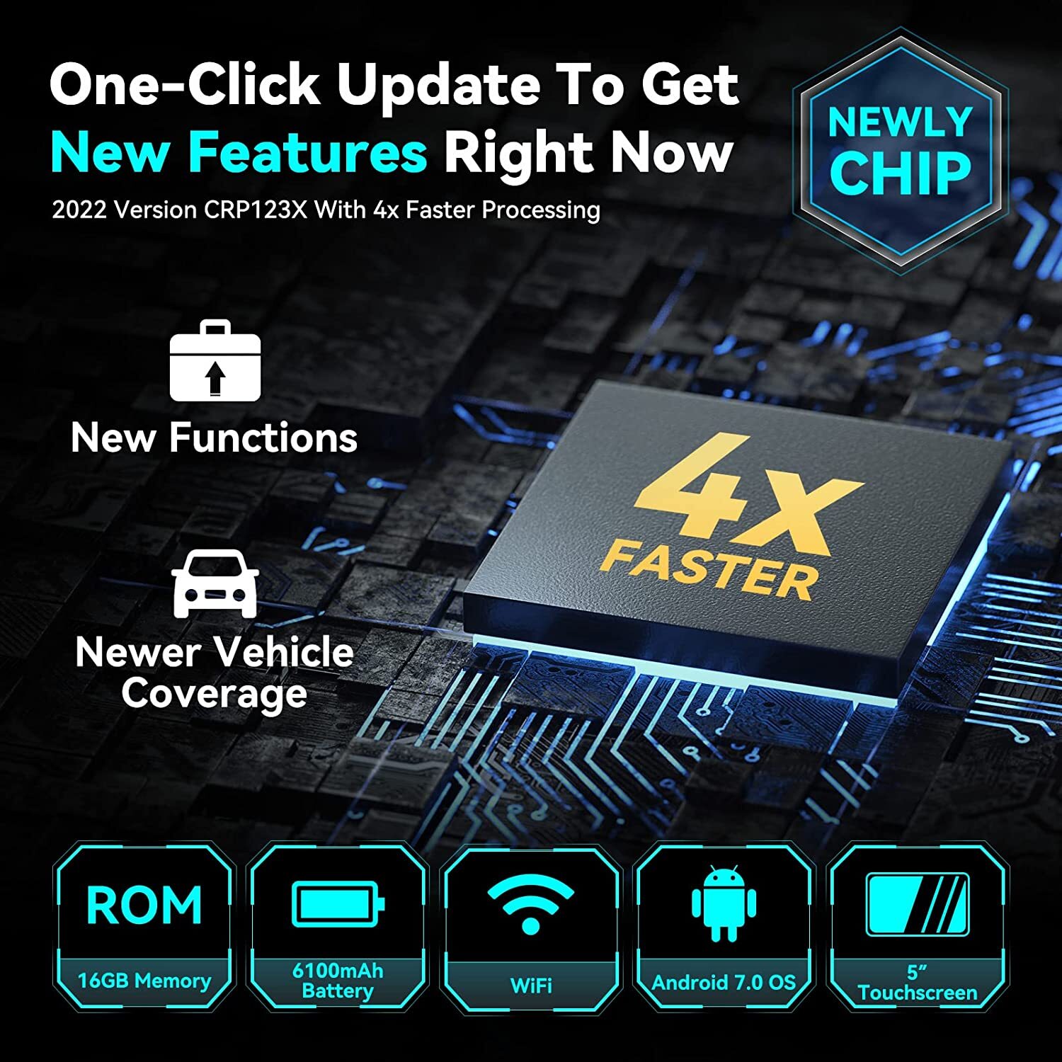 2024 LAUNCH CRP123X Elite Code Reader Car Diagnostic Scanner Tool ABS SRS Engine
