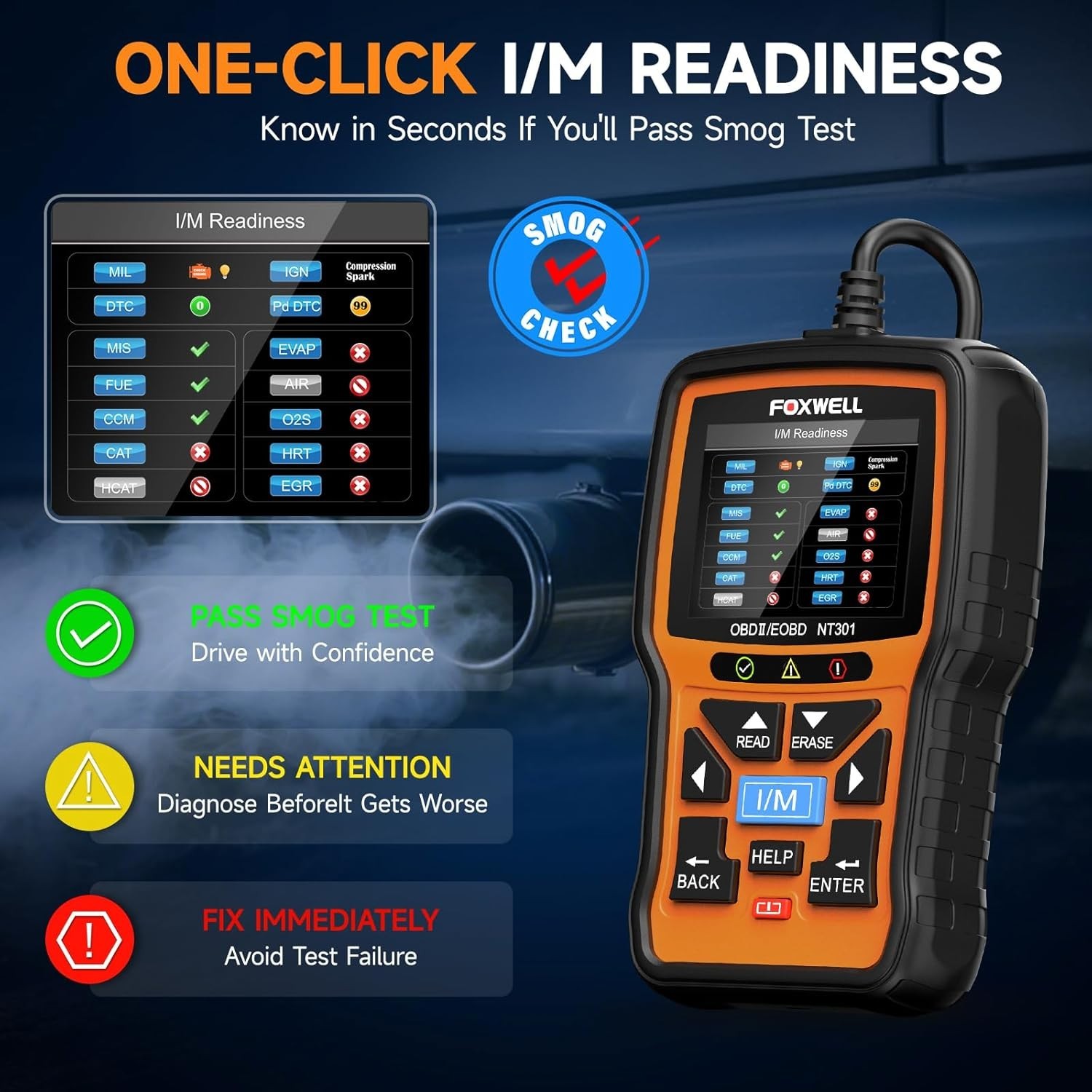 Professional OBDII Diagnostic Tool – Foxwell NT301 for Accurate Fault Detection