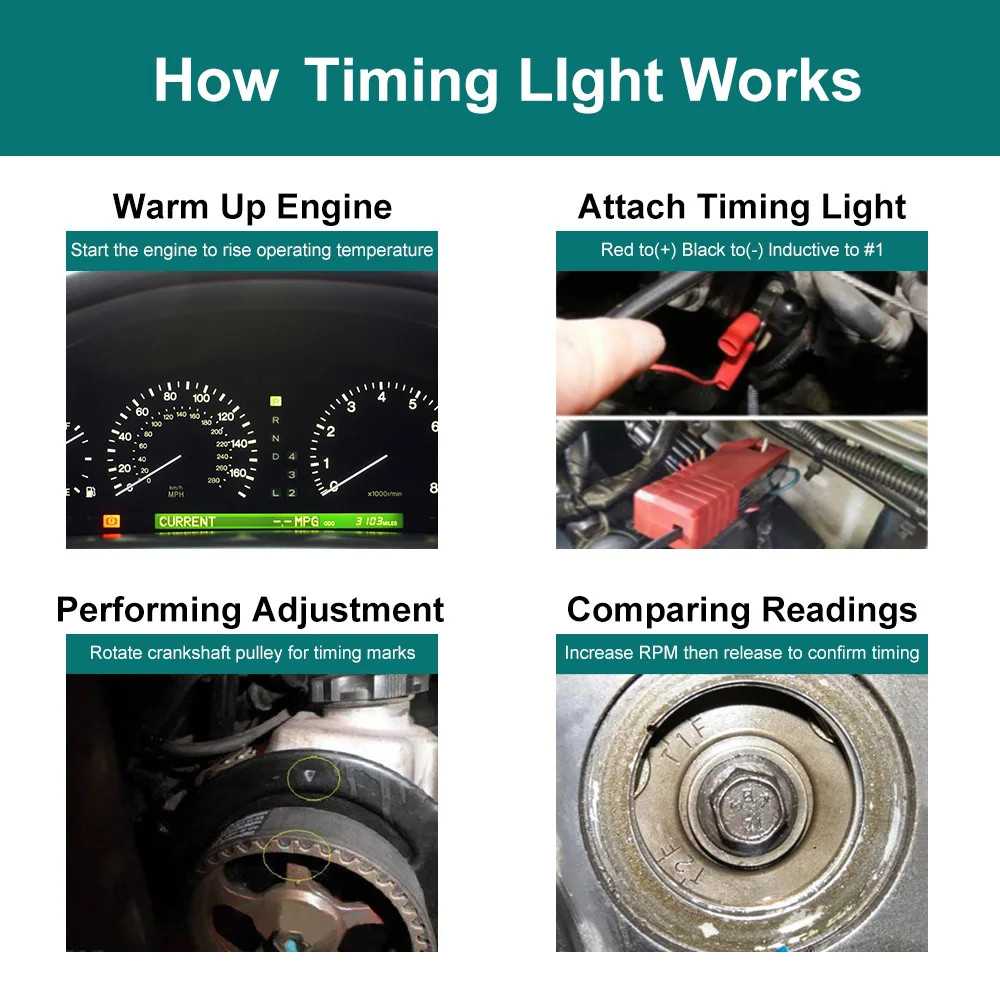12V Ignition Timing Light Strobe Lamp Inductive Petrol Engine Automotive For Car