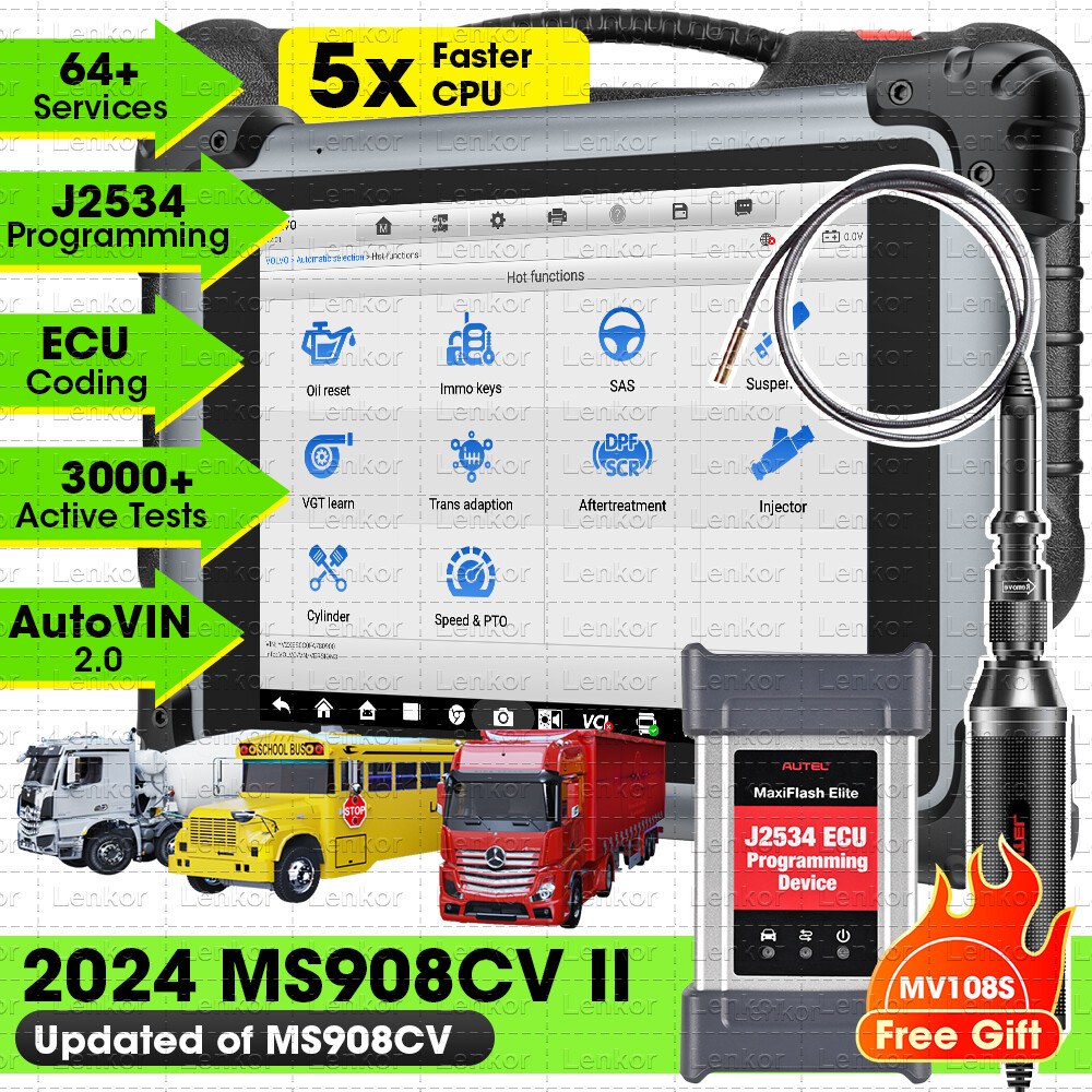 2024 Autel MaxiSYS CV MS908CV II ＋MV108S Heavy Duty Diagnostic Scan AutoScan 2.0